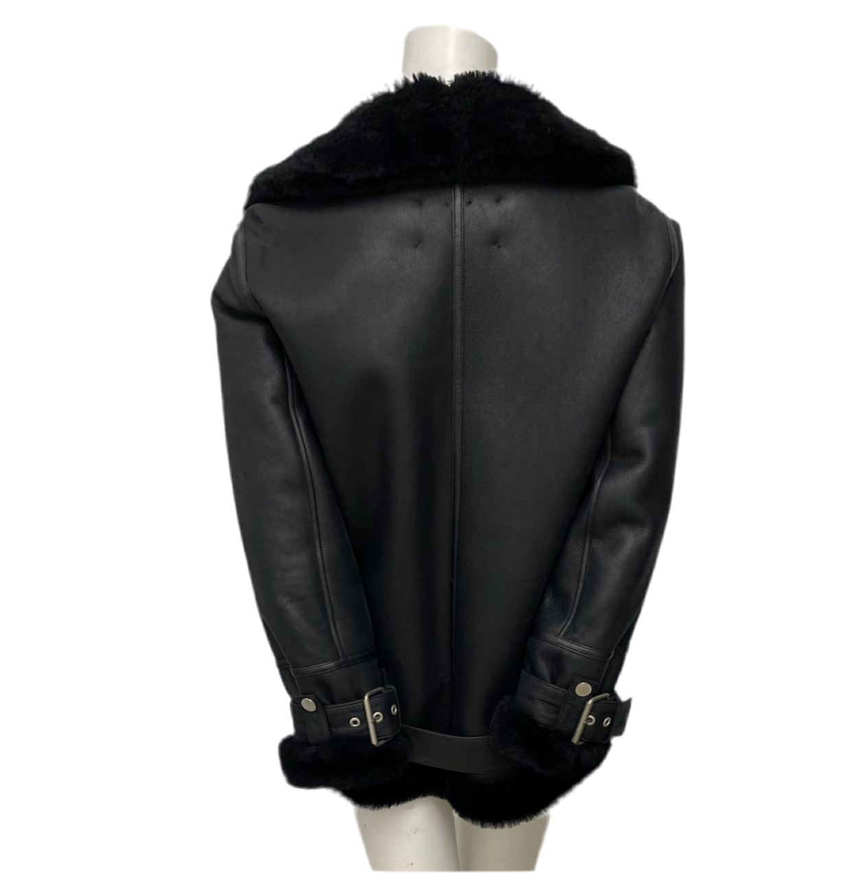 The Arrivals Black Shearling Leather Jacket Size XS