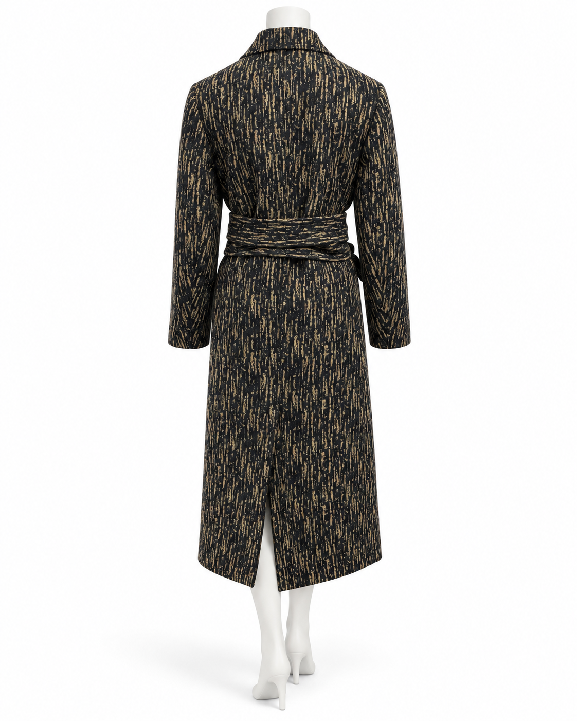 3.1 Phillip Lim Abstract Print Wool Belted Long Coat Size 44 US 8