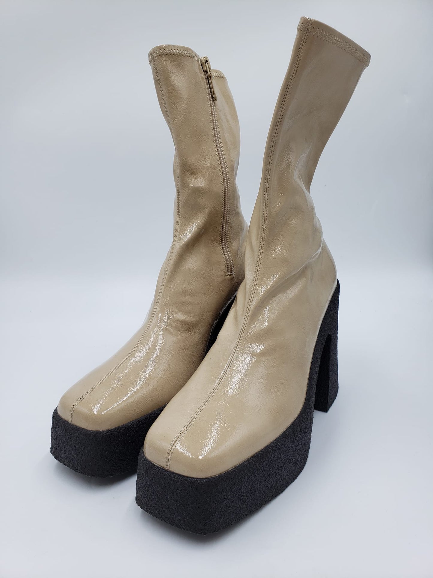 Brand New Stella McCartney Cream Platform Boots Size 39