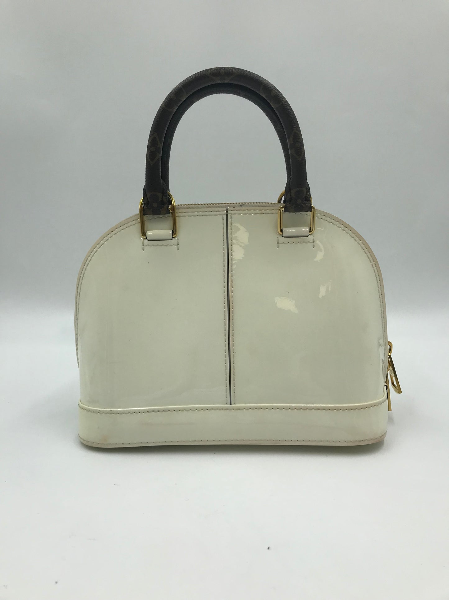 Louis Vuitton “Limited Edition” Vernis Alma BB Cream & Monogram Bag