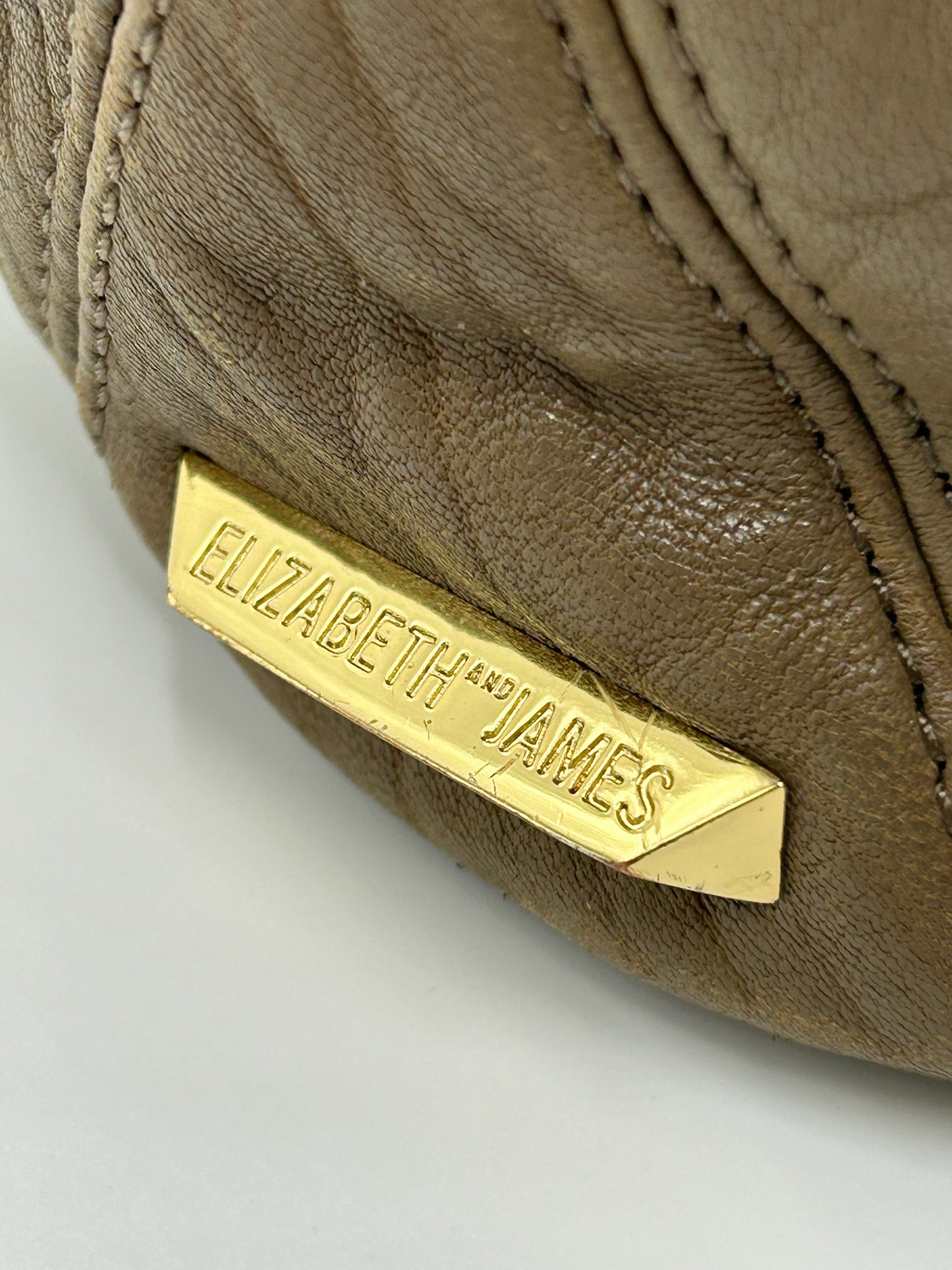 Elizabeth & James Taupe Leather Bucket Bag