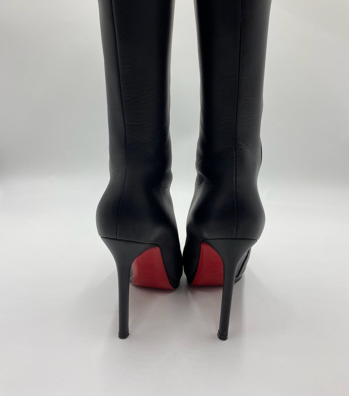 Christian Louboutin Black Tall Leather Boots Size 6.5