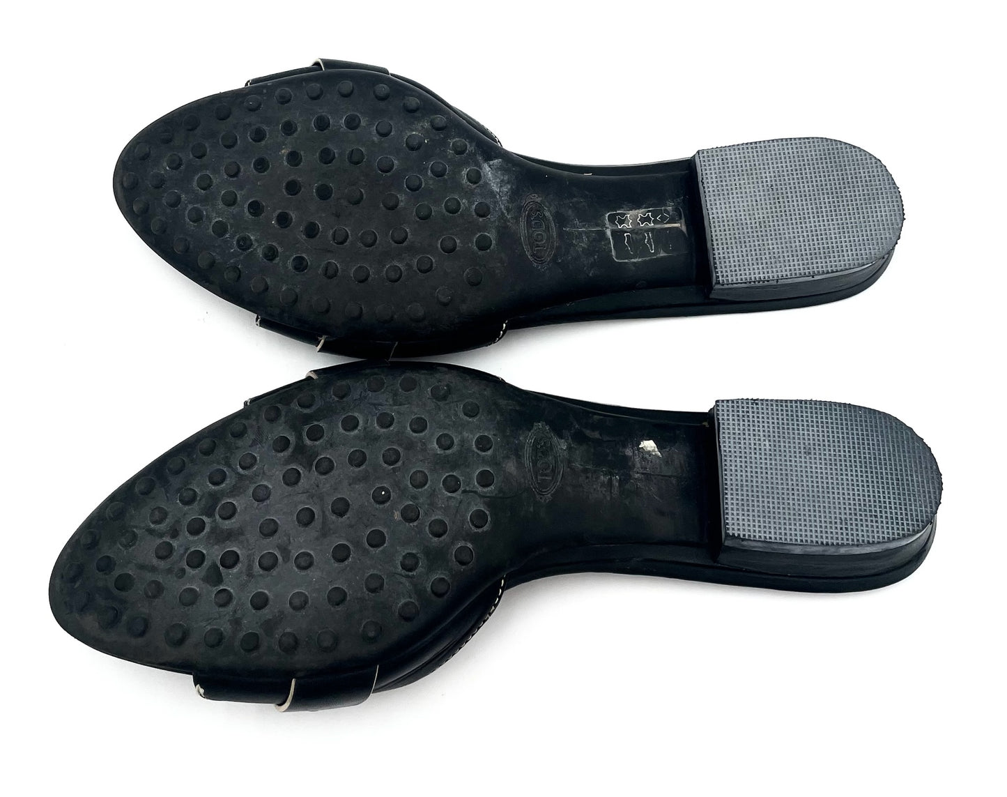 Tods Black Slides Size 39