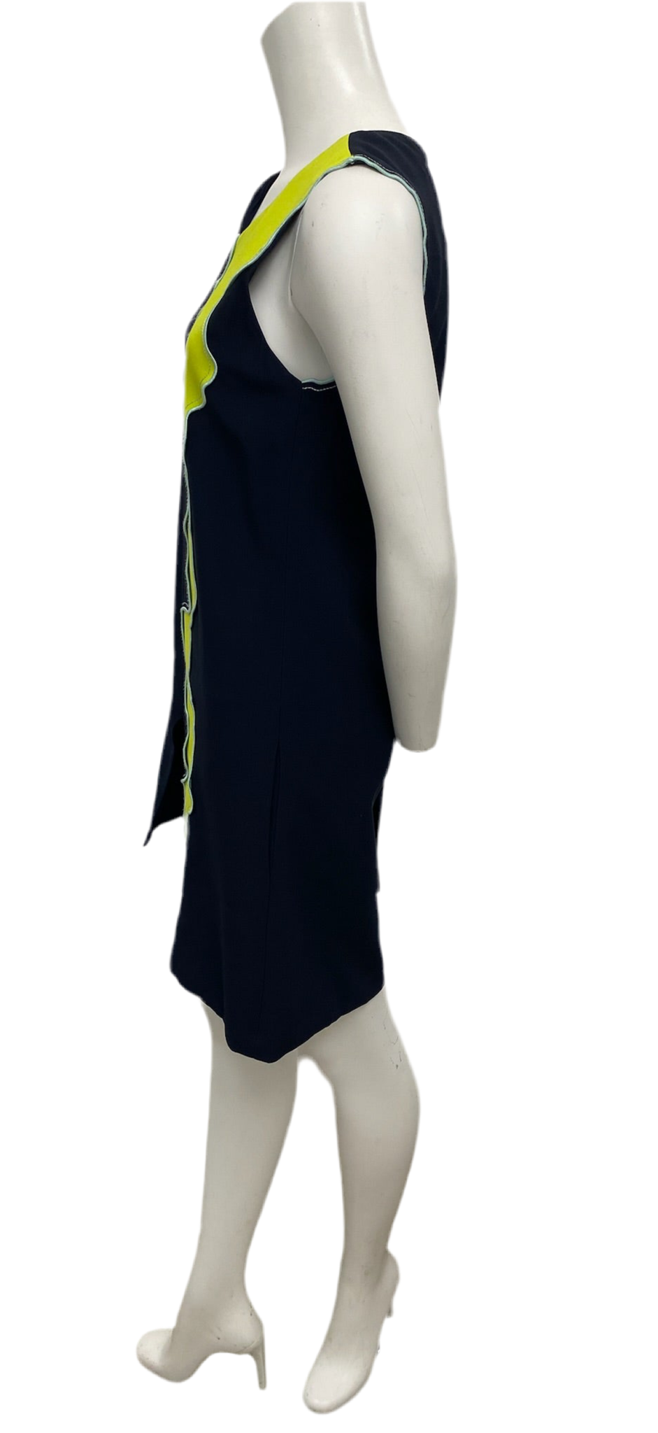 Versace Black & Green Pattern Shift Dress Size 38