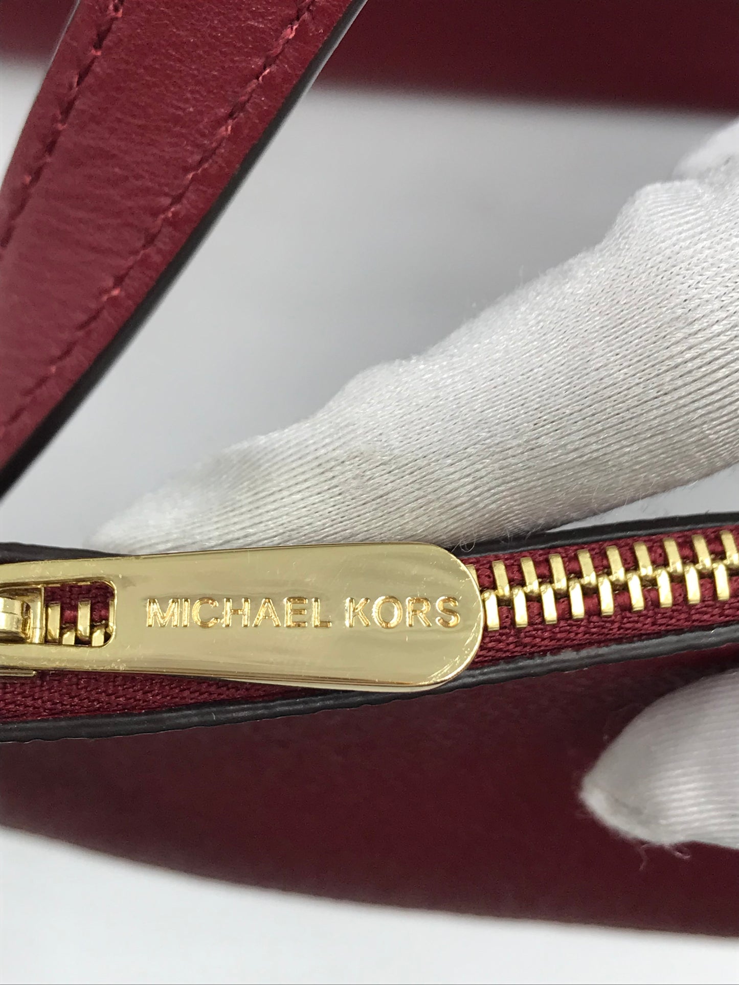 Michael Kors Large Hayley Faux Leather Red Tote