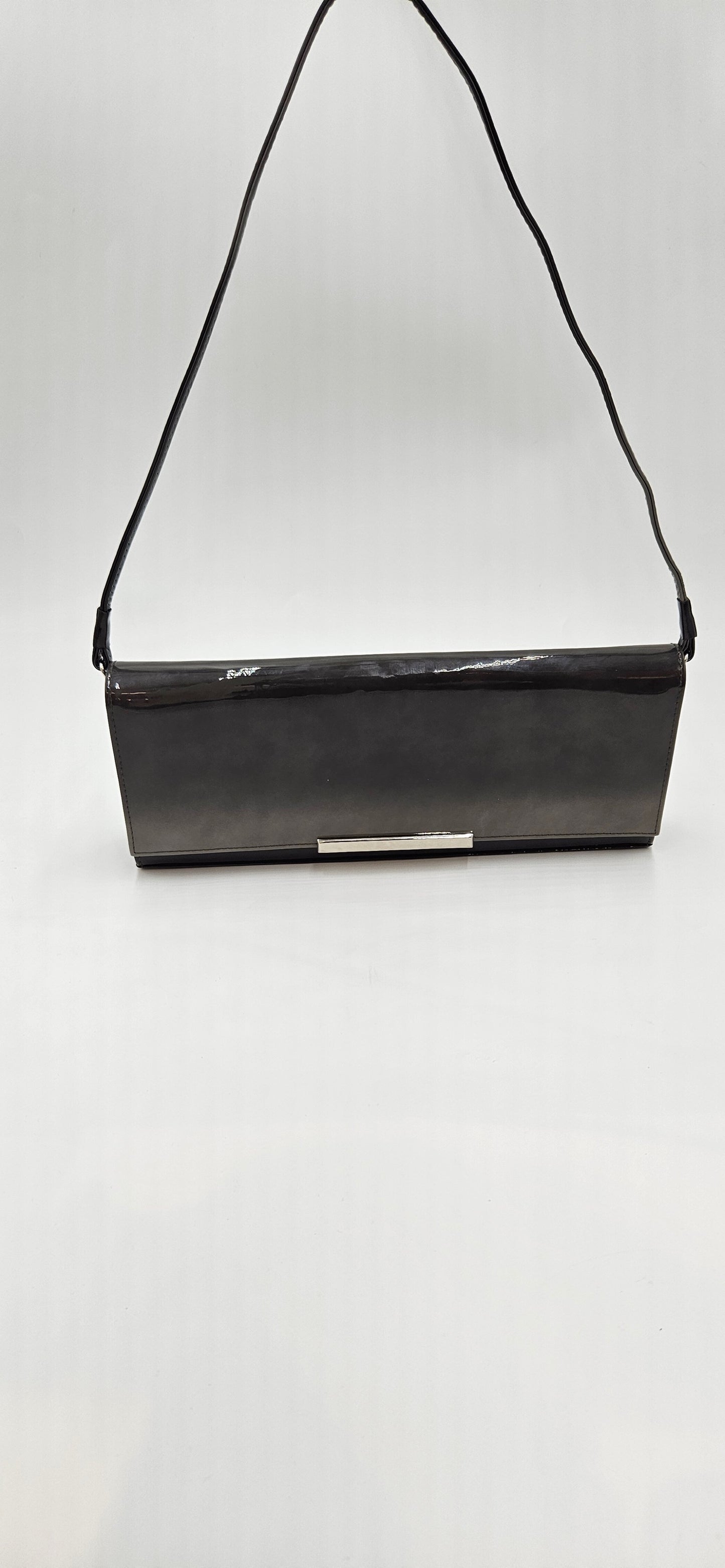 Stuart Weitzman Grey Patent Clutch
