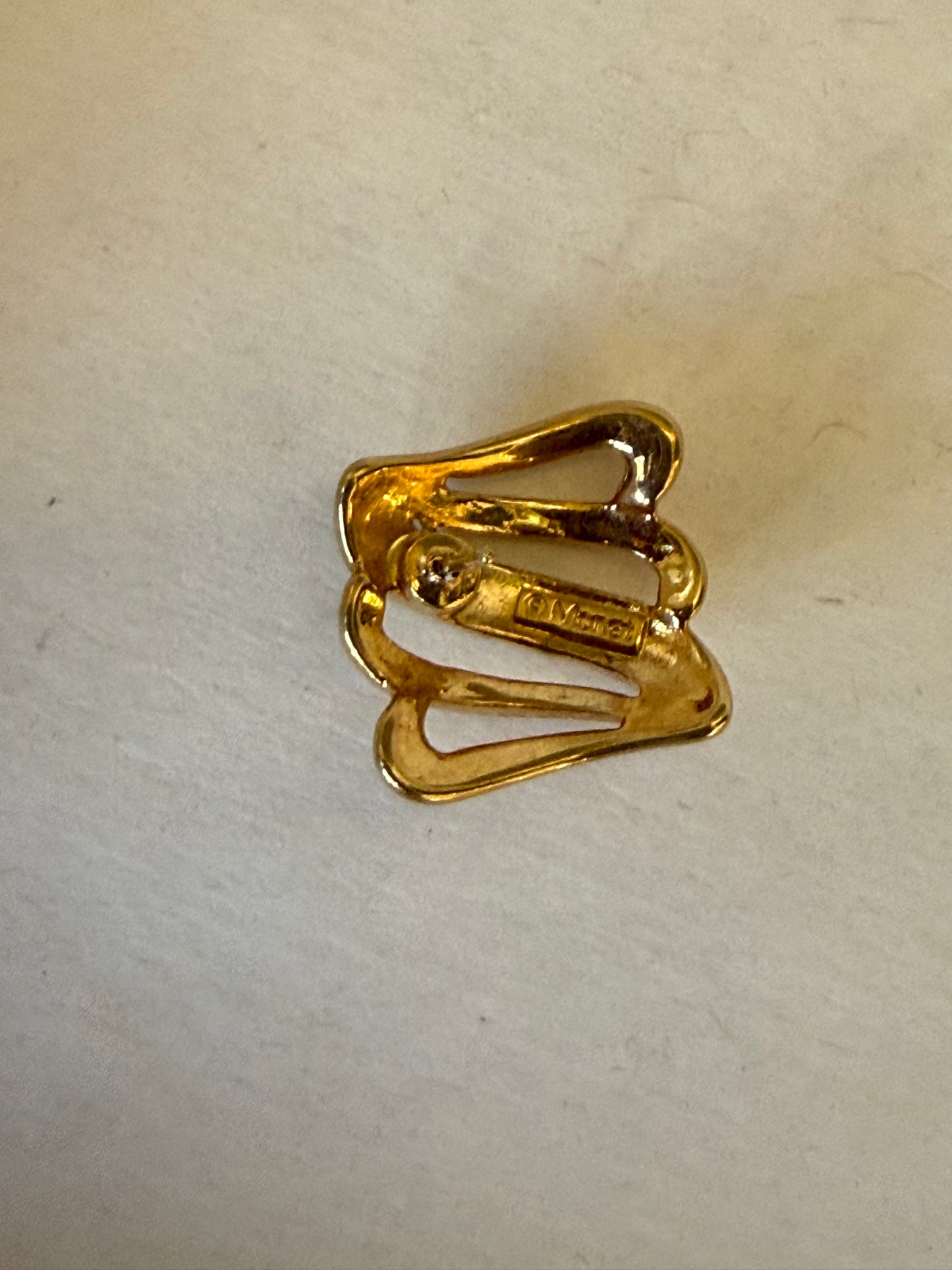 Vintage Monet Square Gold Earring