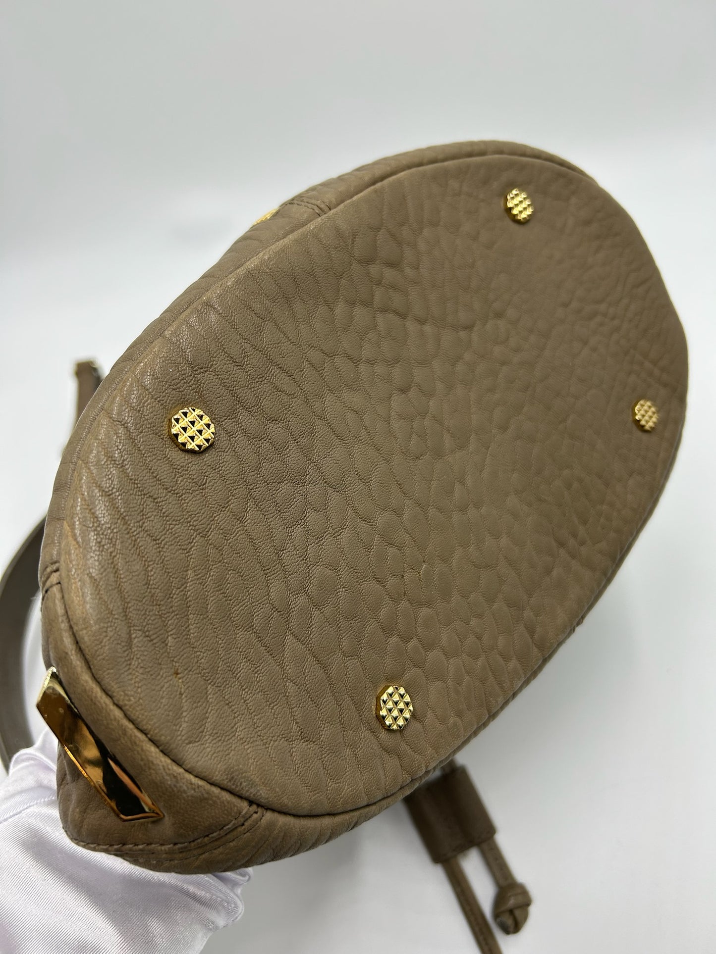 Elizabeth & James Taupe Leather Bucket Bag
