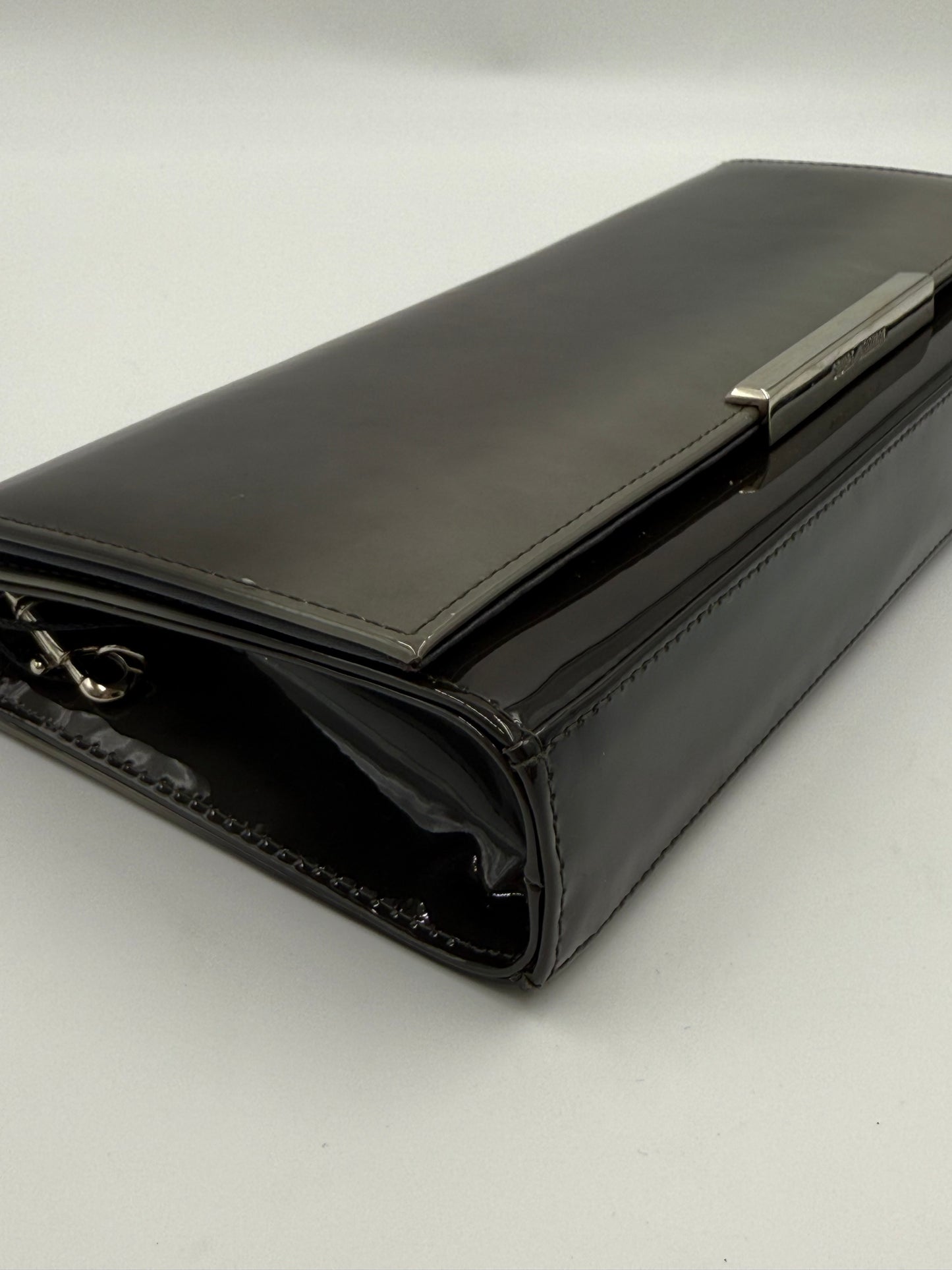 Stuart Weitzman Grey Patent Clutch