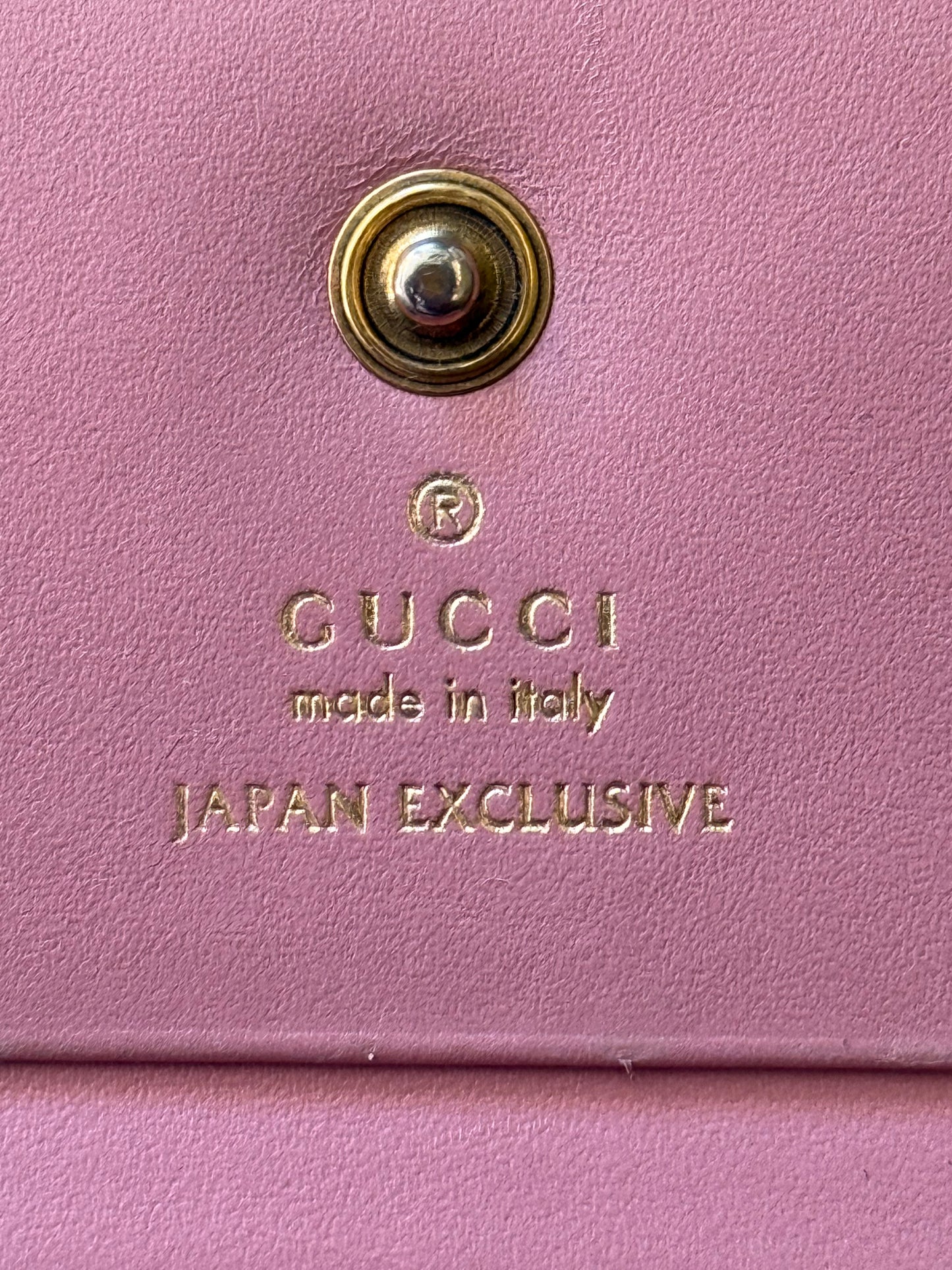 Gucci Embossed Pink Cherry Wallet