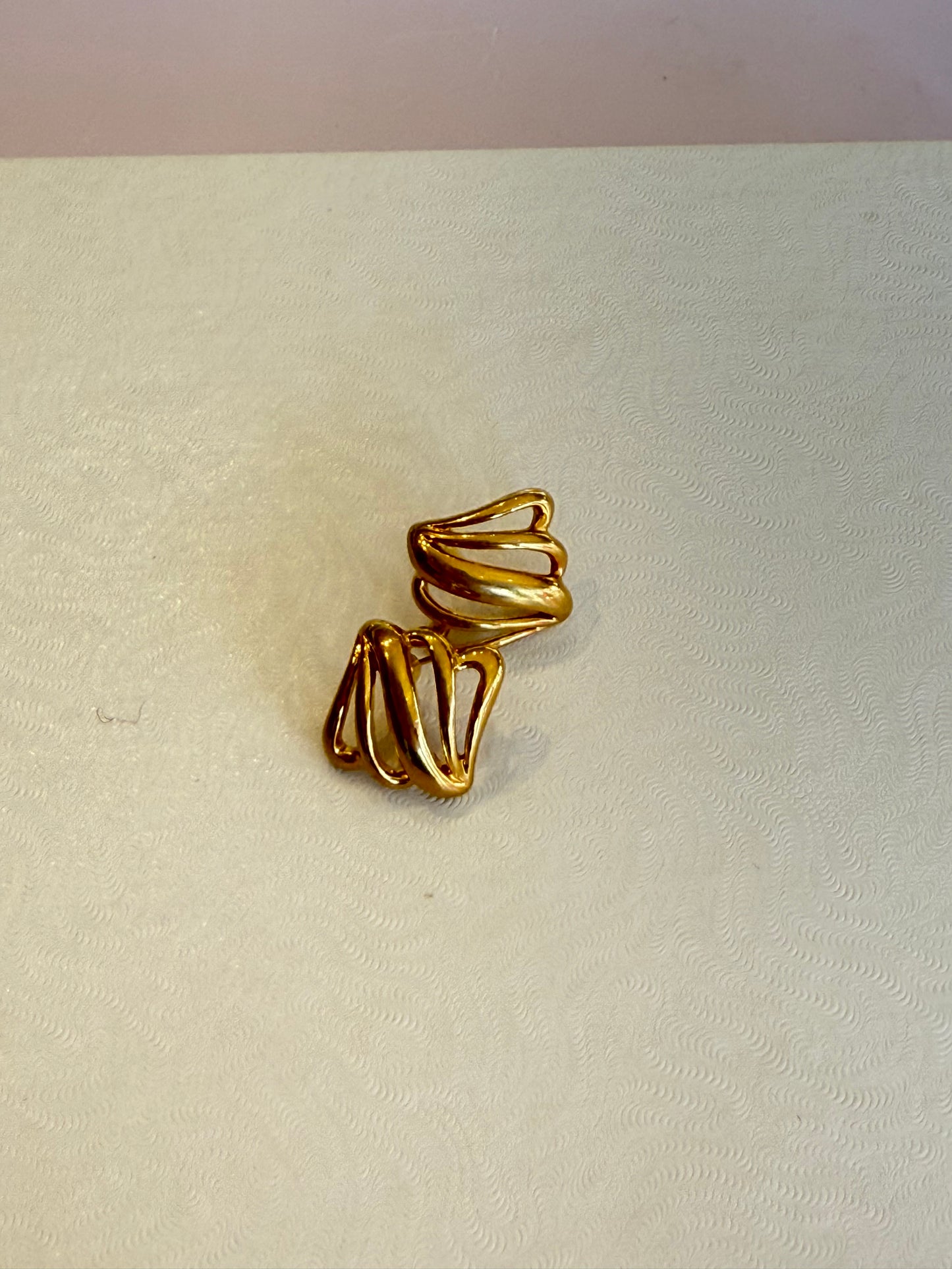 Vintage Monet Square Gold Earring