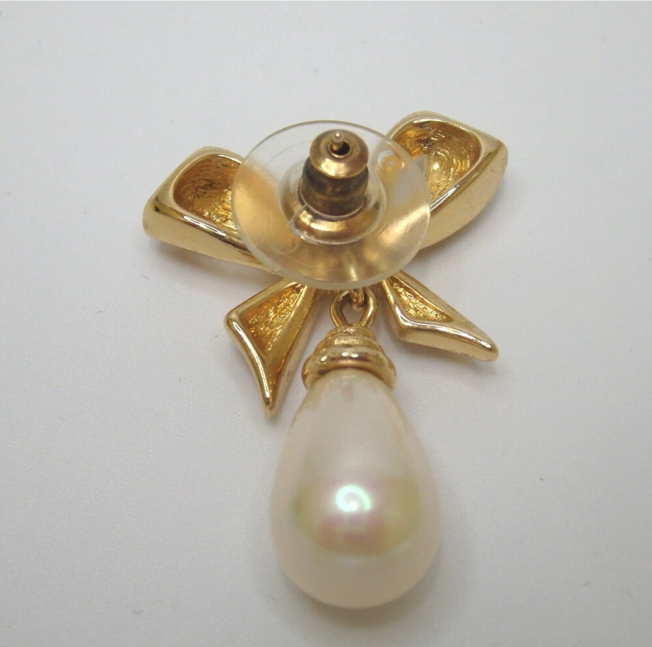 Vintage Christian Dior Pearl Drop Bow Earring