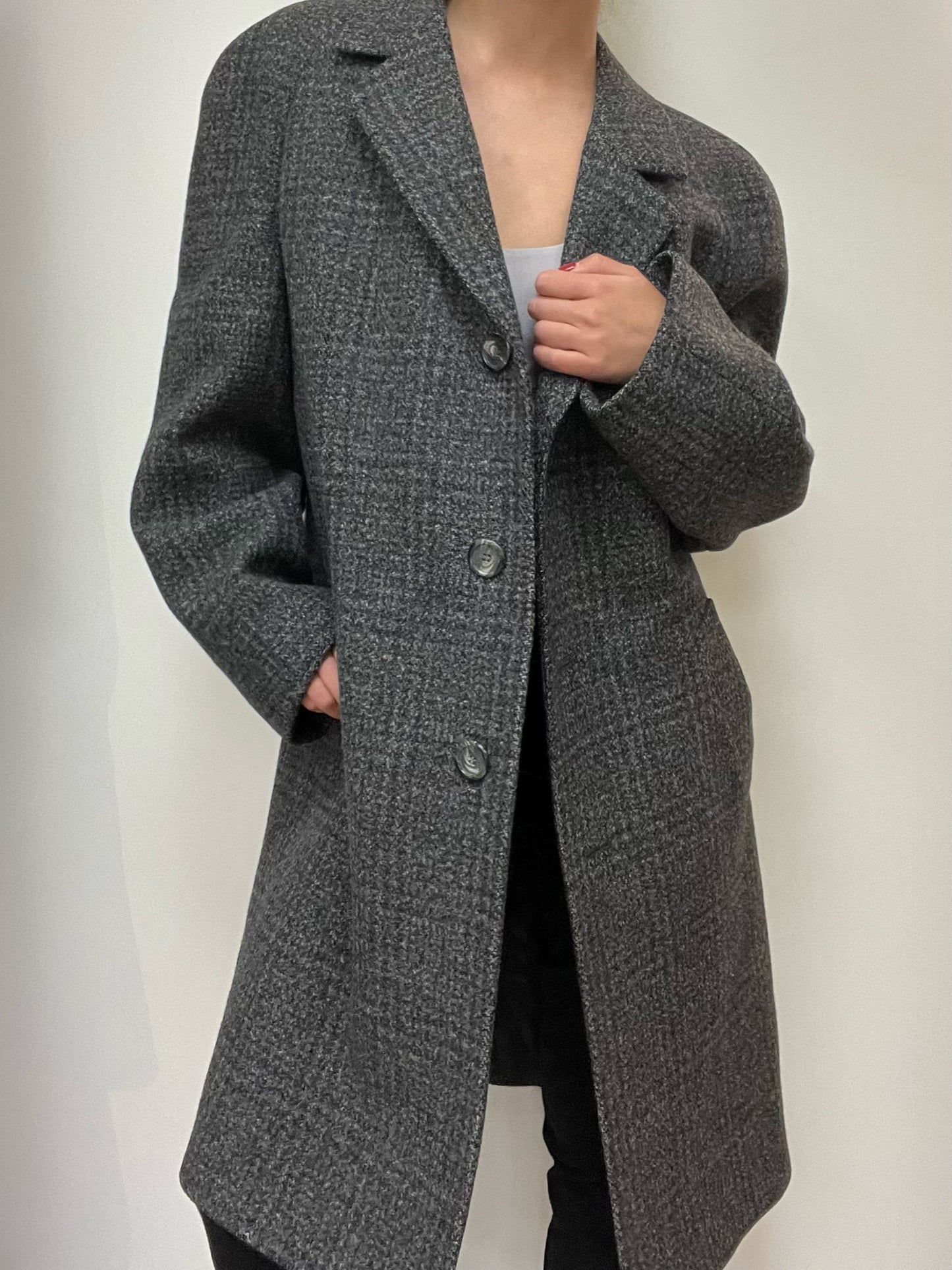 Schurwolle Grey Wool Coat Fits M/L