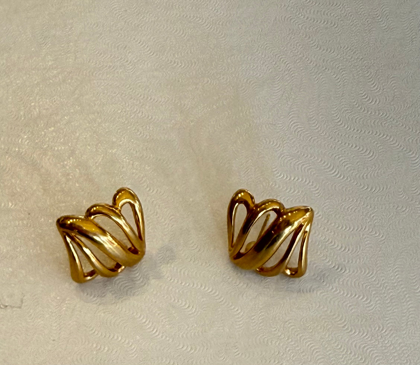 Vintage Monet Square Gold Earring