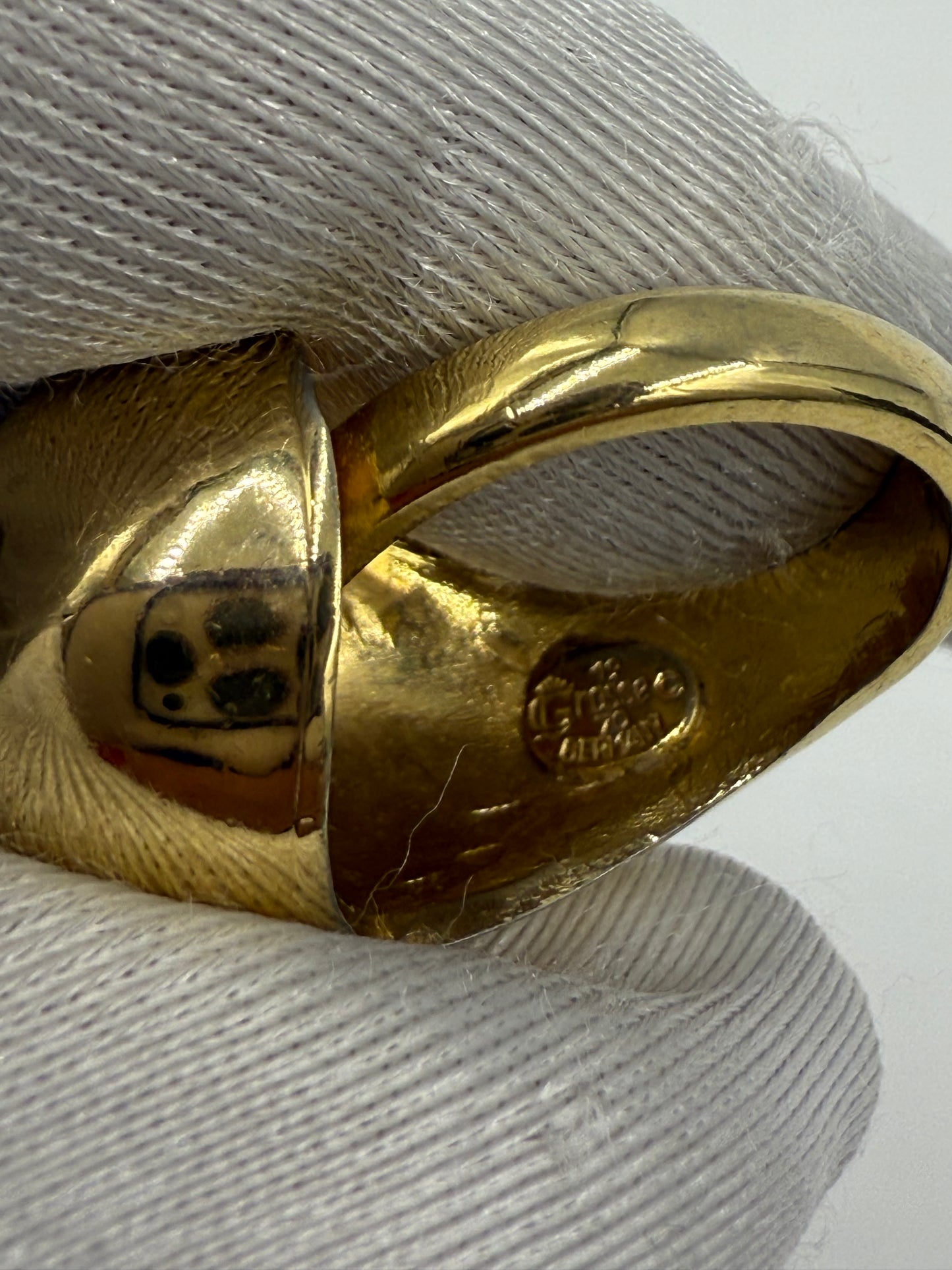 Vintage Christian Dior 1973 Gold Dome Ring Size 6.5