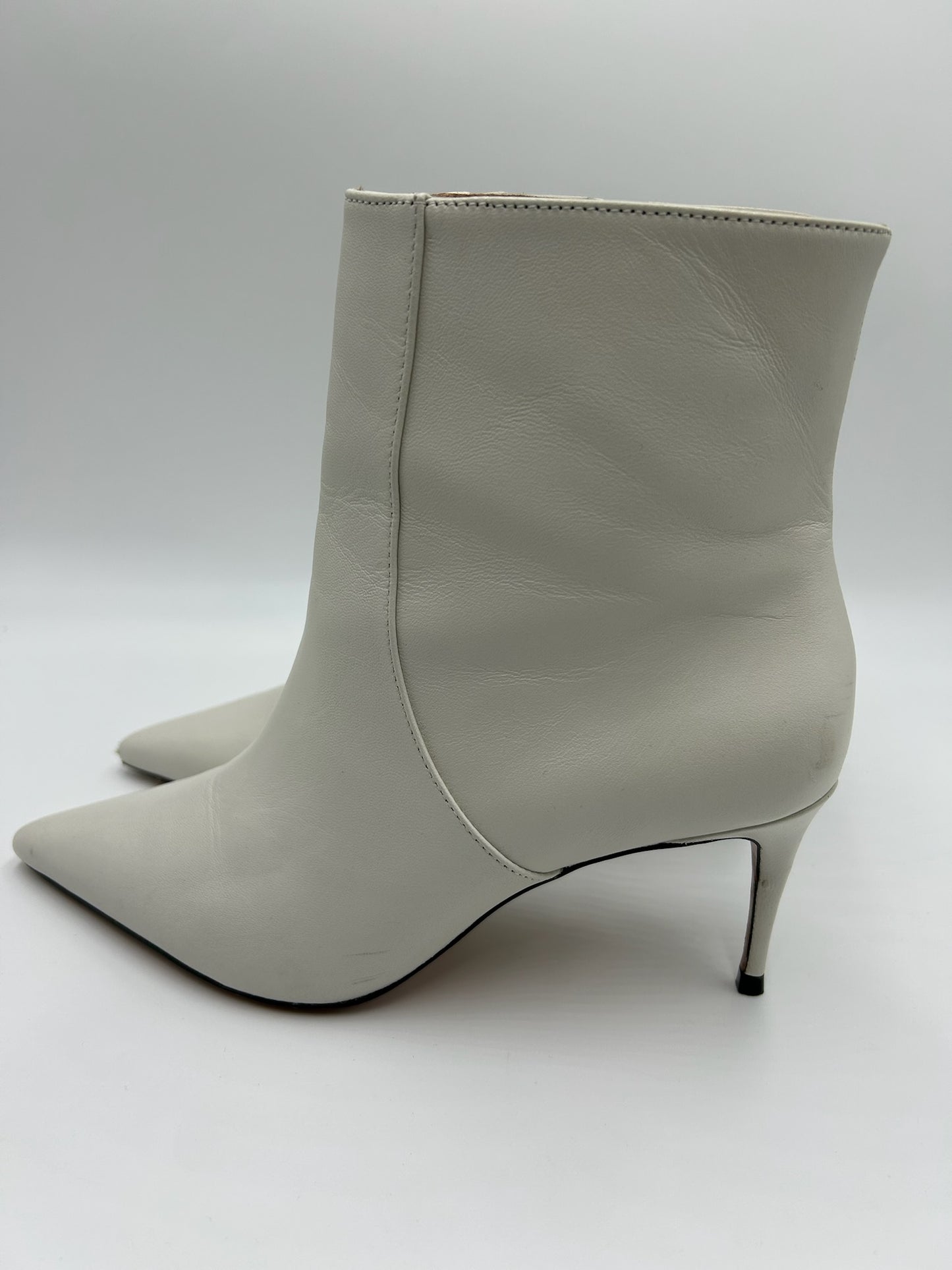 Schutz White Ankle Booties Size 8B