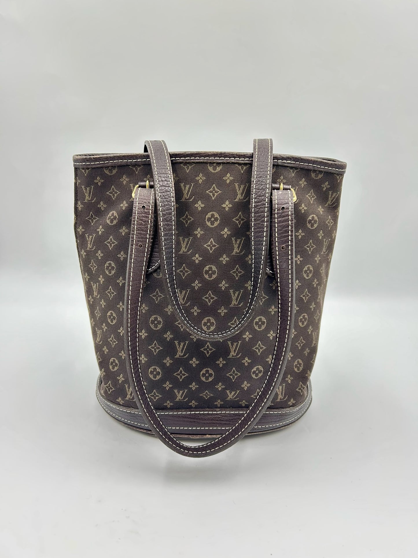 Vintage Louis Vuitton Mini Lin Bucket Bag With Pochette