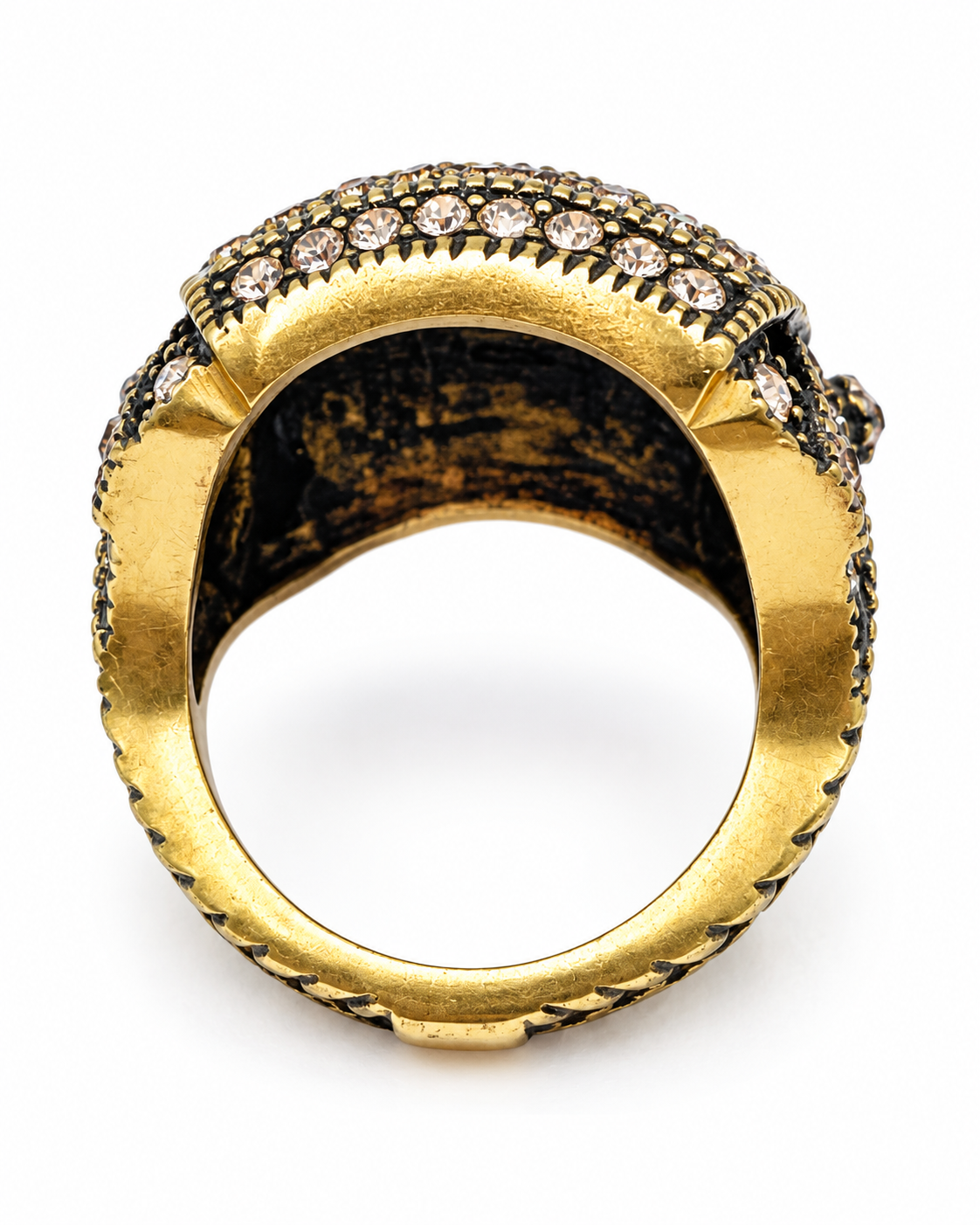 Heidi Daus Crystal Pave Art Deco Square Cocktail Statement Ring Size 8