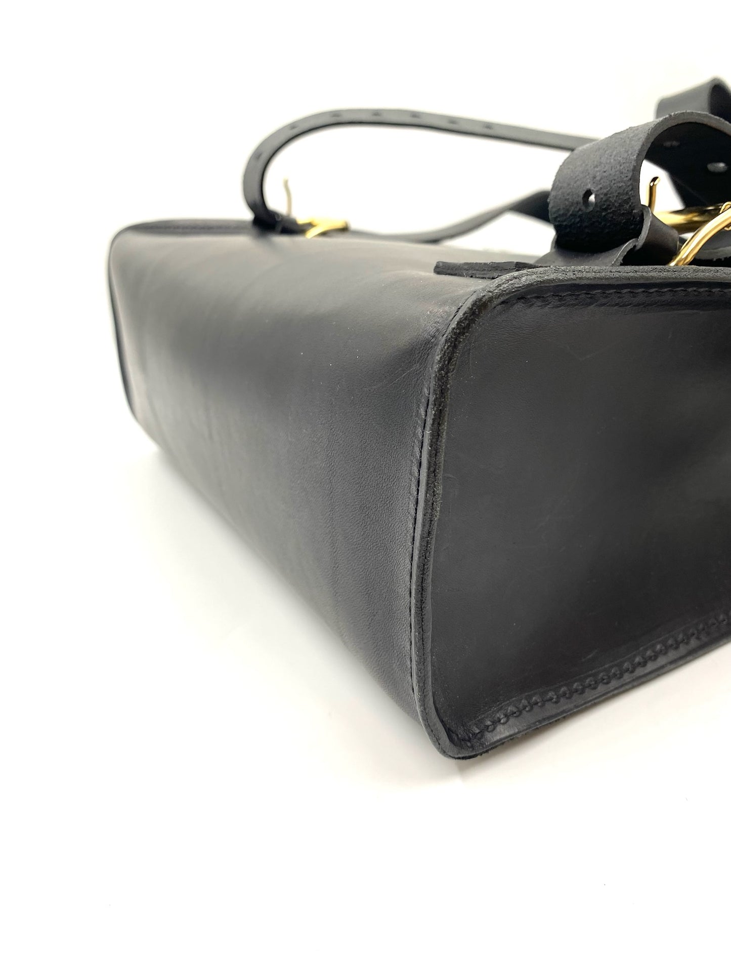Dust Unisex Black Leather Backpack