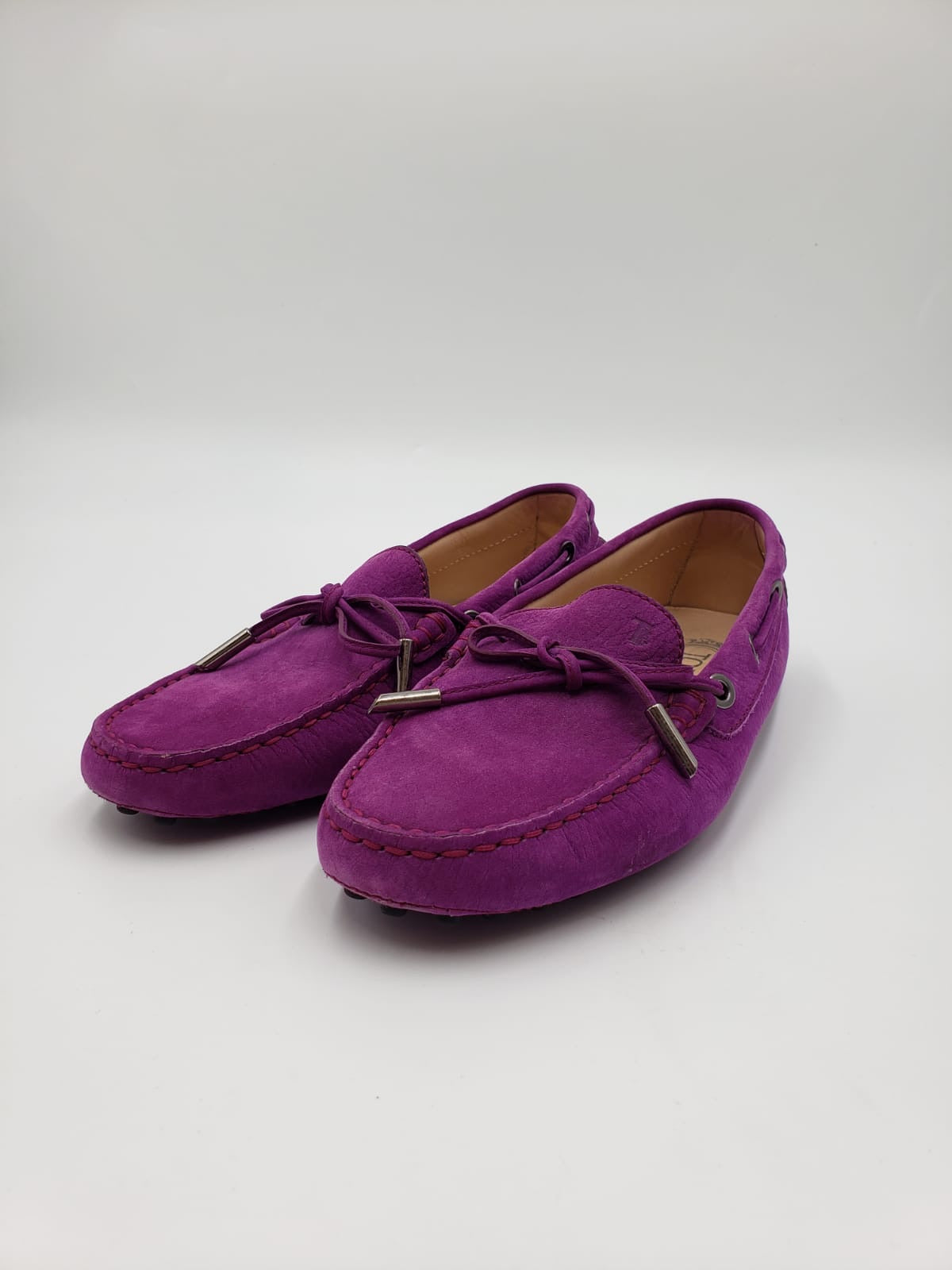 Tods Purple Flat Loafers Size 37