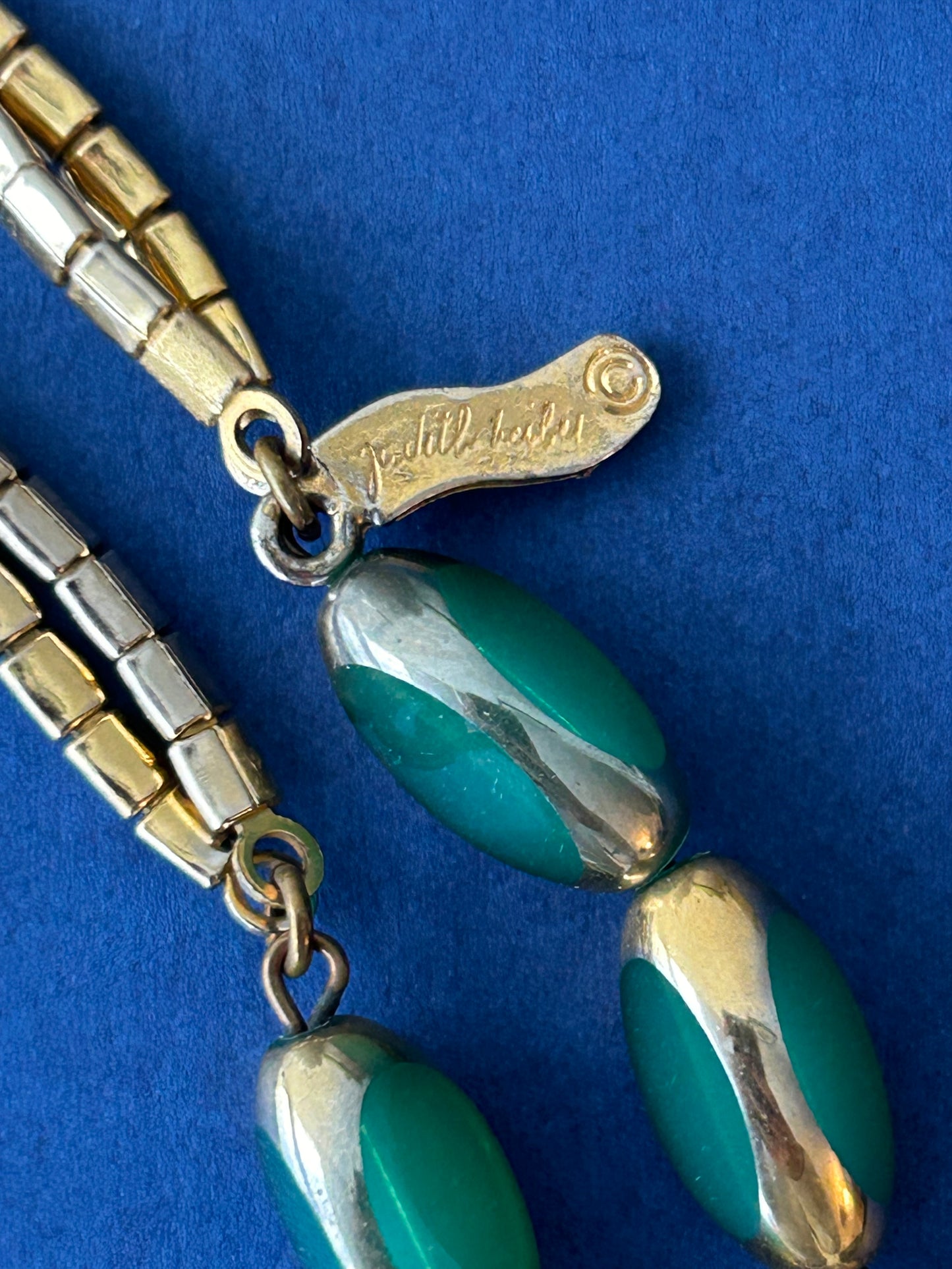Vintage Judith Leiber Green Beaded Necklace