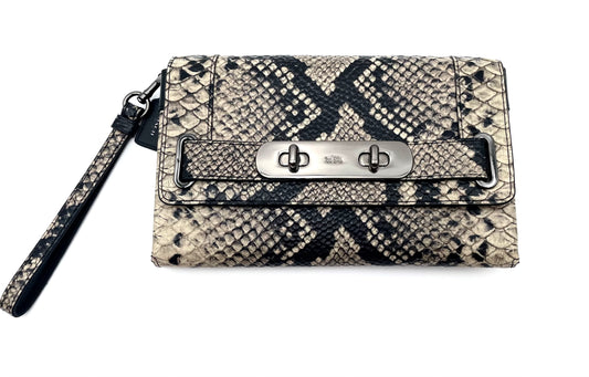 Coach Python Embossed Swagger Wristlet Clutch