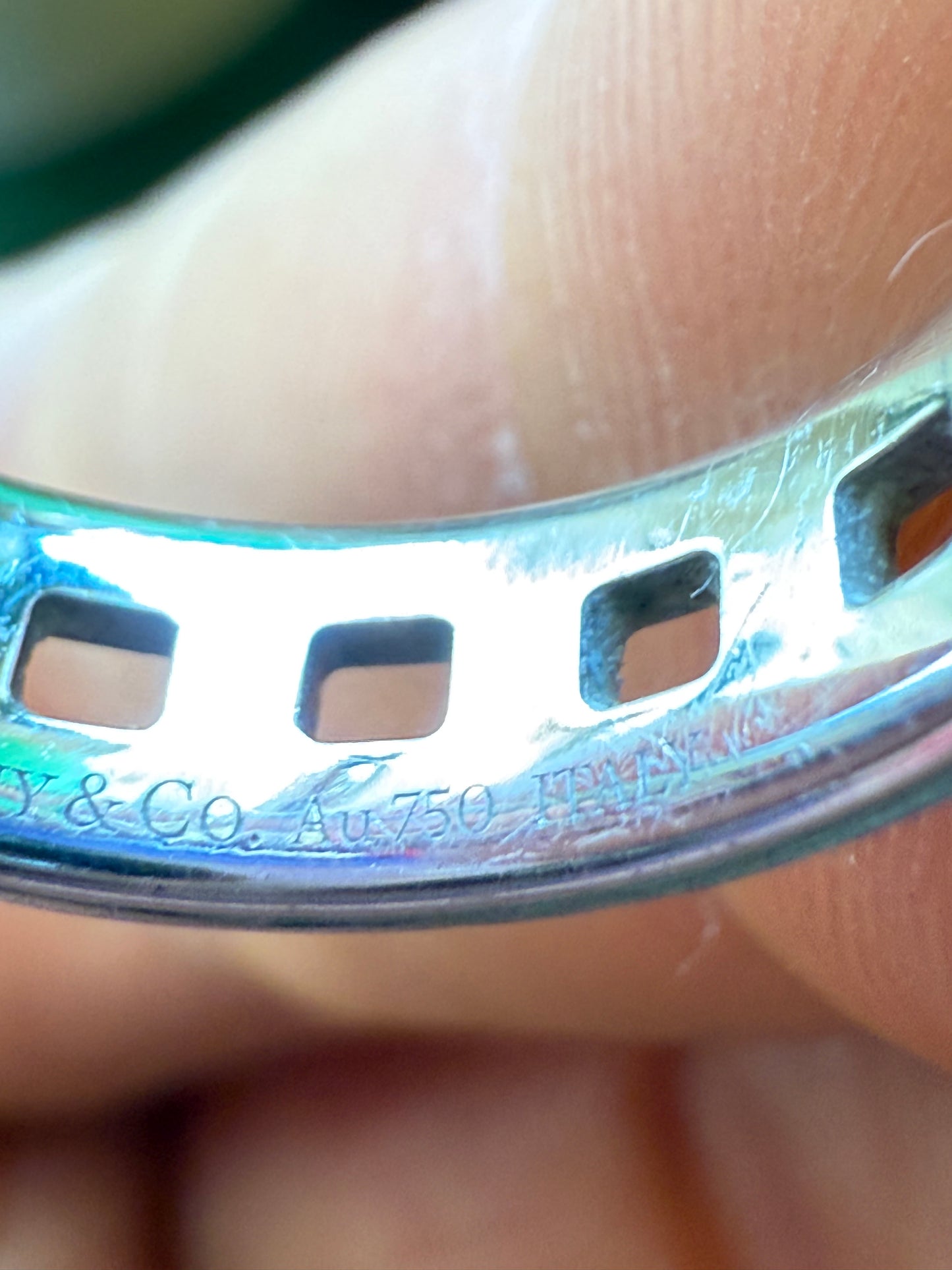 Tiffany & Co True Wide 18K White Gold Ring Size 7