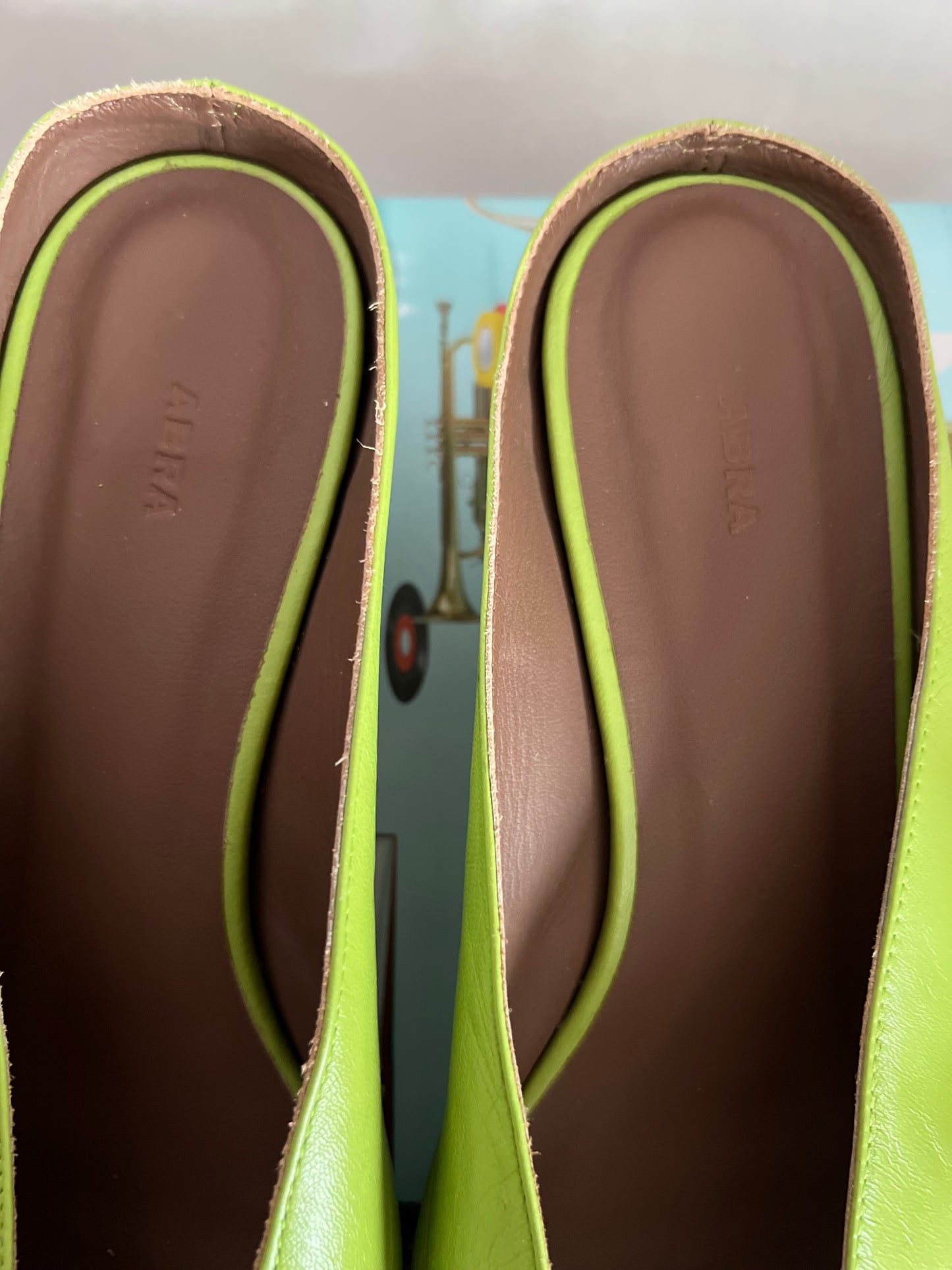 Abra Green Leather Mule Size 39