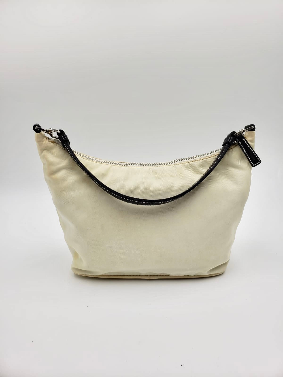 Prada Tessuto Sirio Bianco Nero Pochette Handbag
