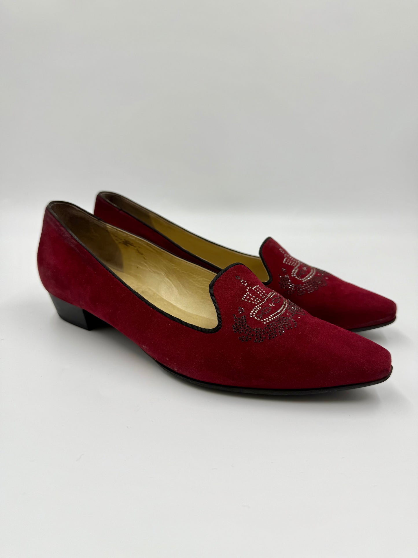 Peter Kaiser Red Pointed Loafers Size 37