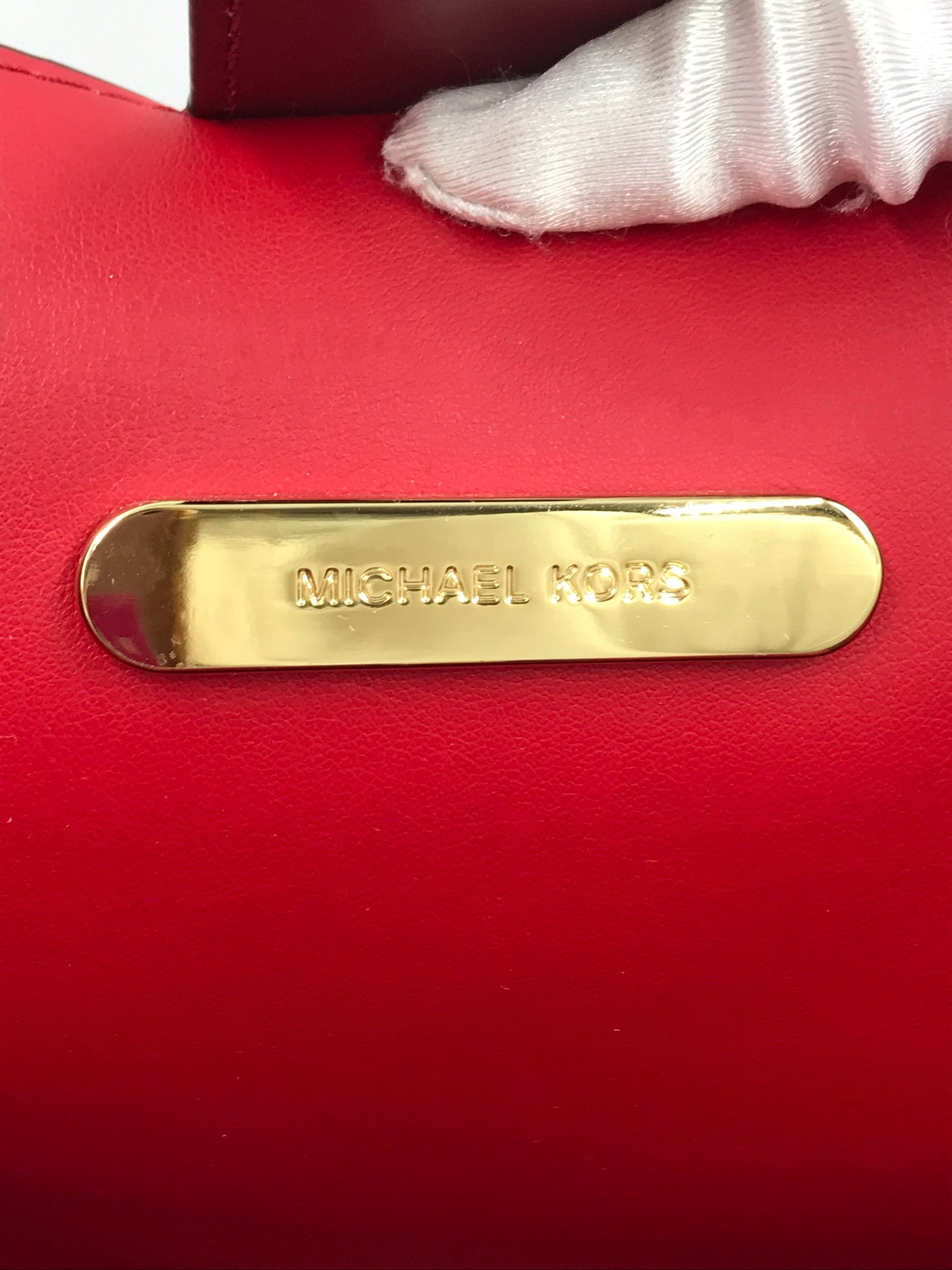 Michael Kors Large Hayley Faux Leather Red Tote