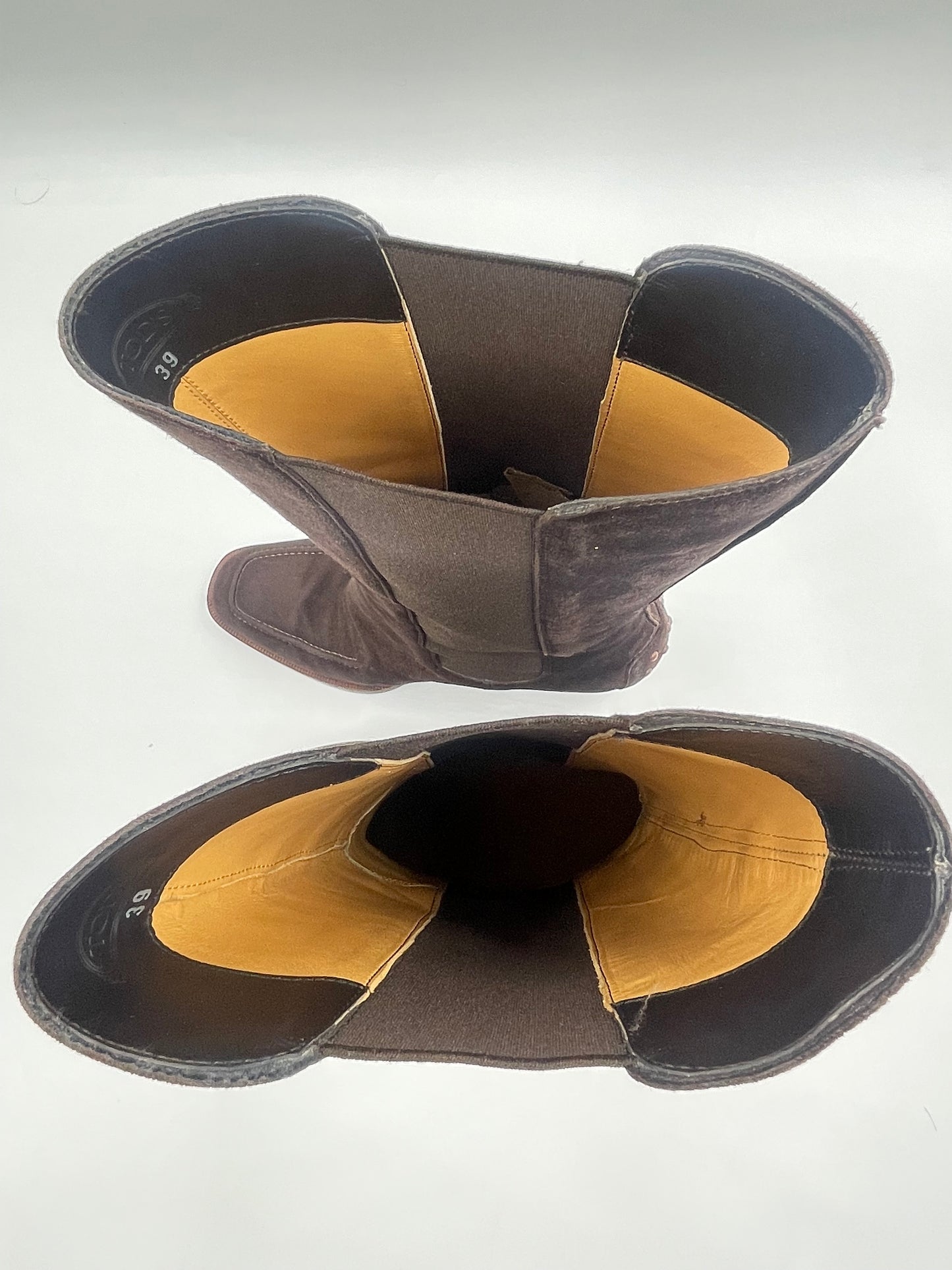 Tods Brown Suede Leather Mid Height Boots