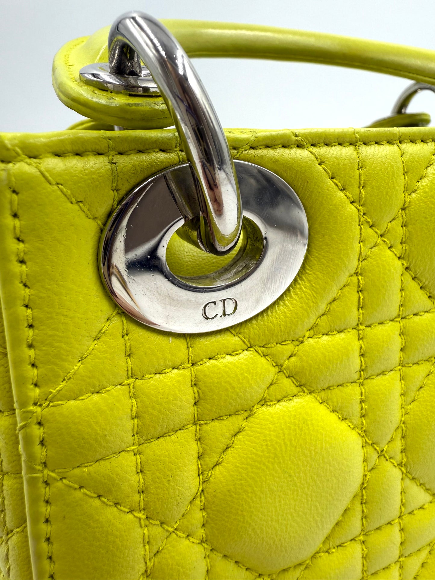 Lady Dior Mini Lemon Yellow Bag