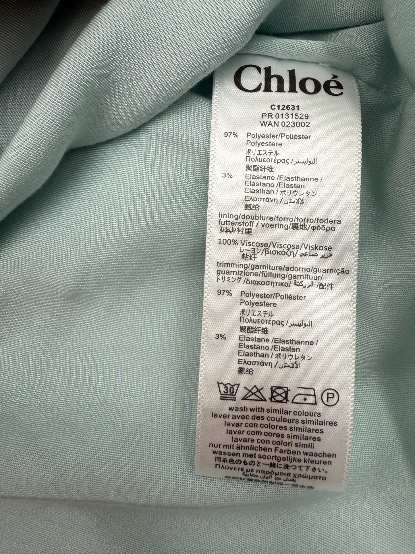 Chloe Kids Mint Green Crepe Dress Size 5