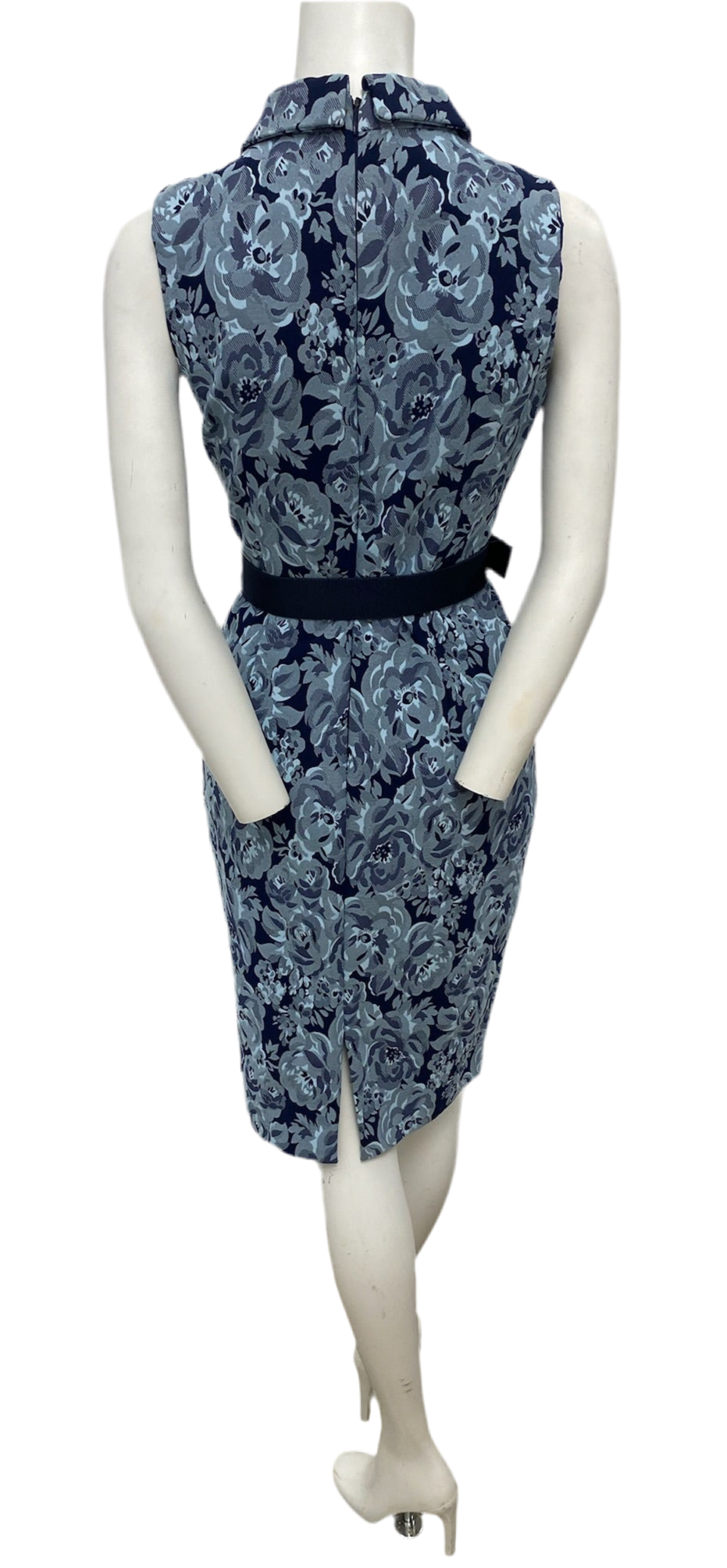 Badgley Mischka Navy Floral Lace Print Sleeveless Dress Size 6