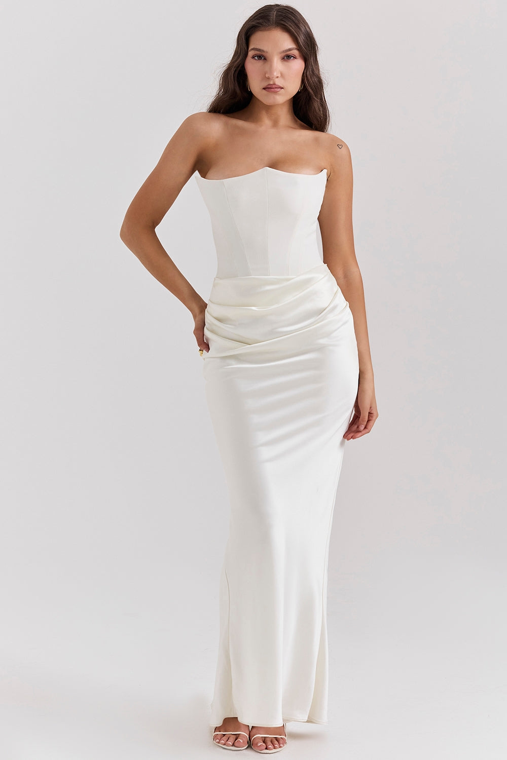 Brand New House Of CB Ivory Persephone Corset Strapless Dress Size S