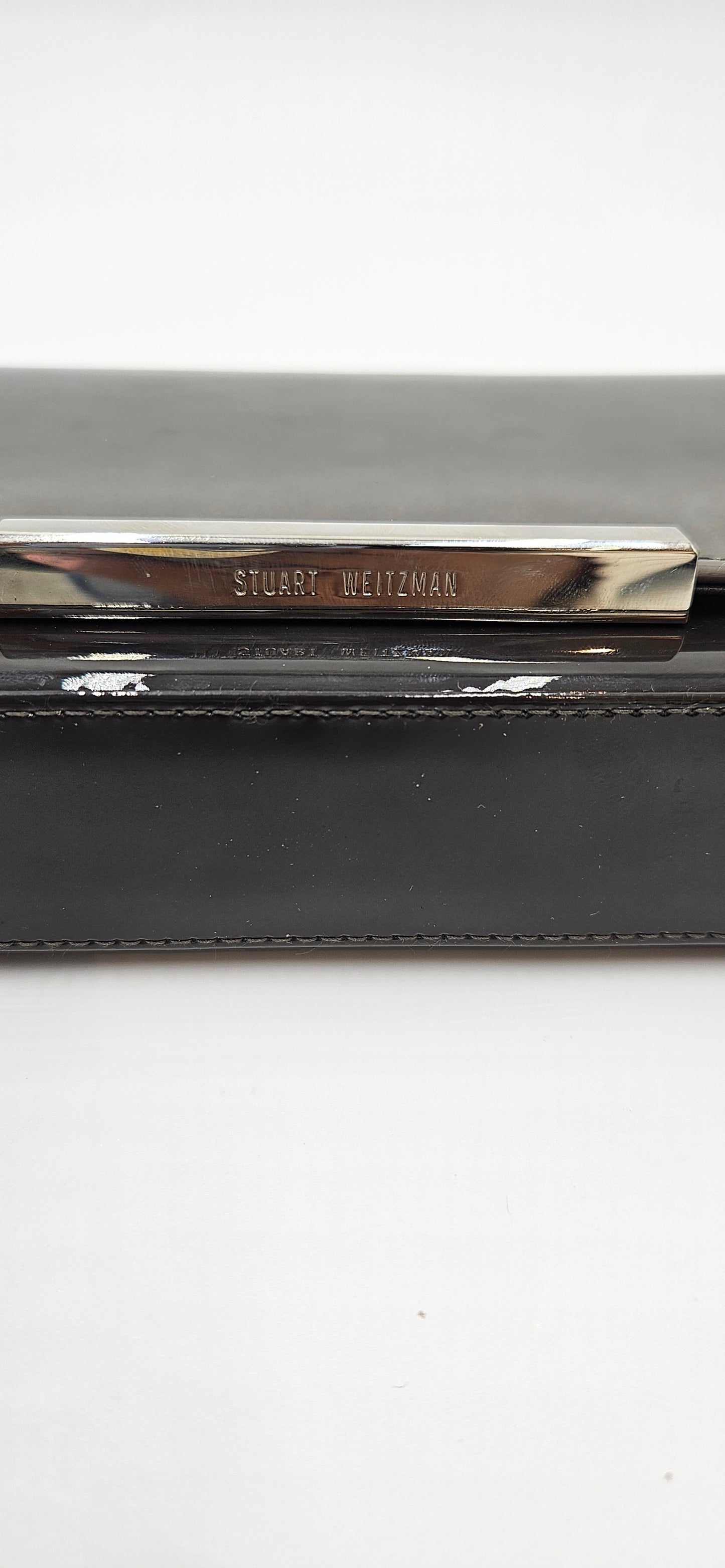 Stuart Weitzman Grey Patent Clutch