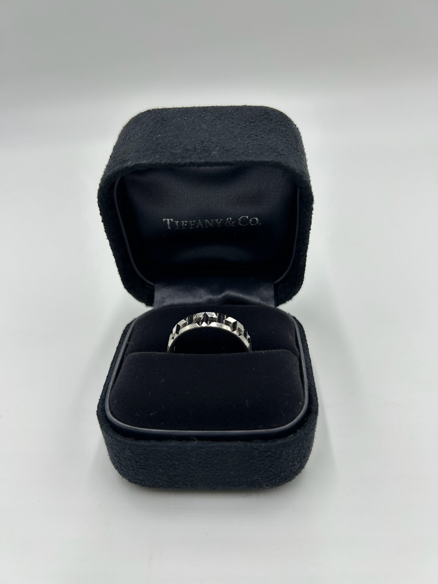 Tiffany & Co True Wide 18K White Gold Ring Size 7
