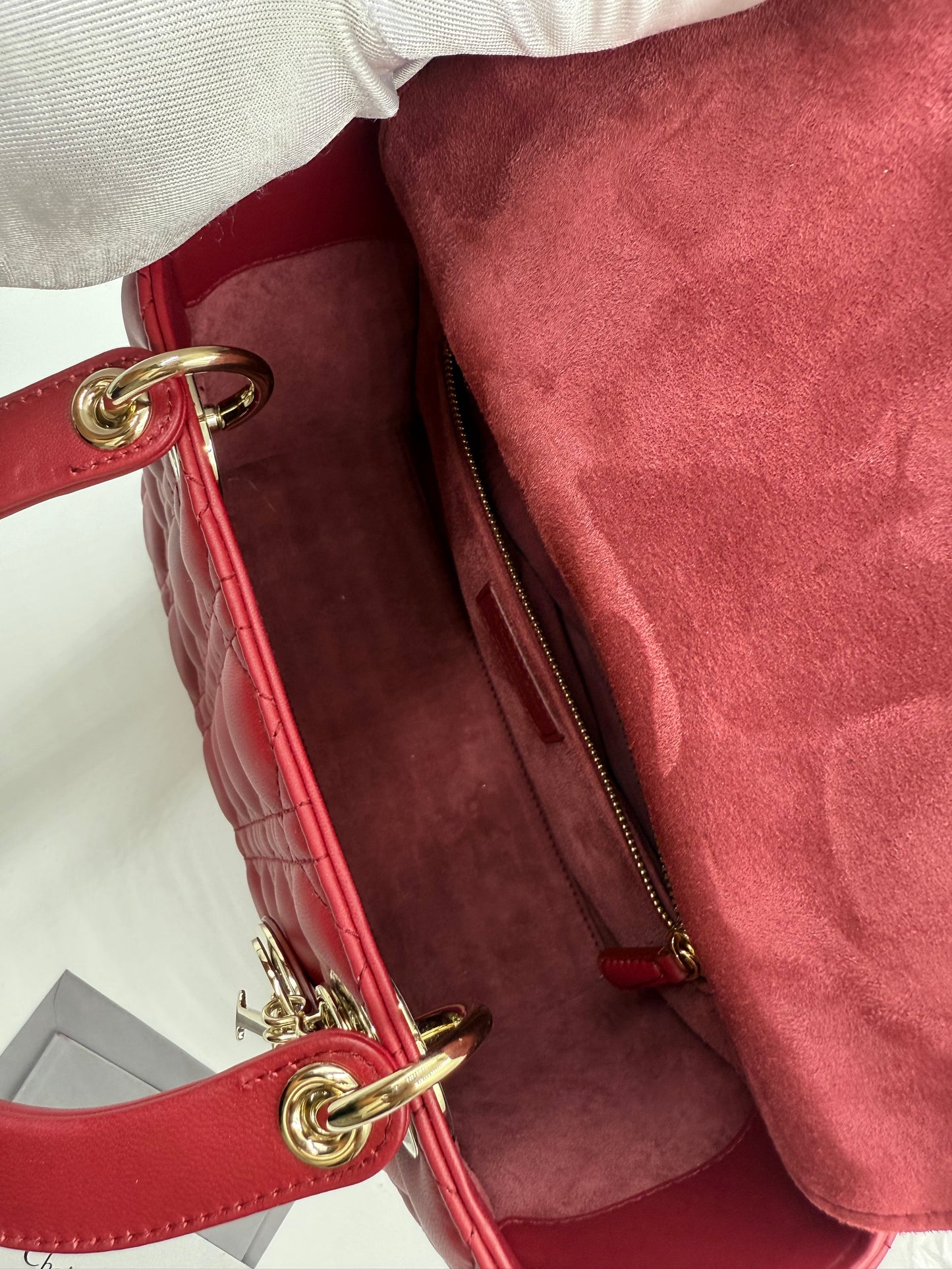 Christian Dior Lady Dior Red Medium Bag