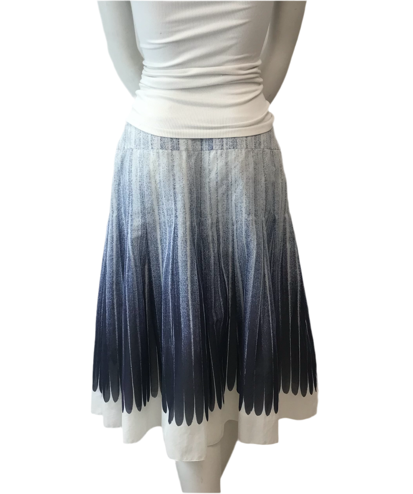 Akris Blue Print Skirt Size 10