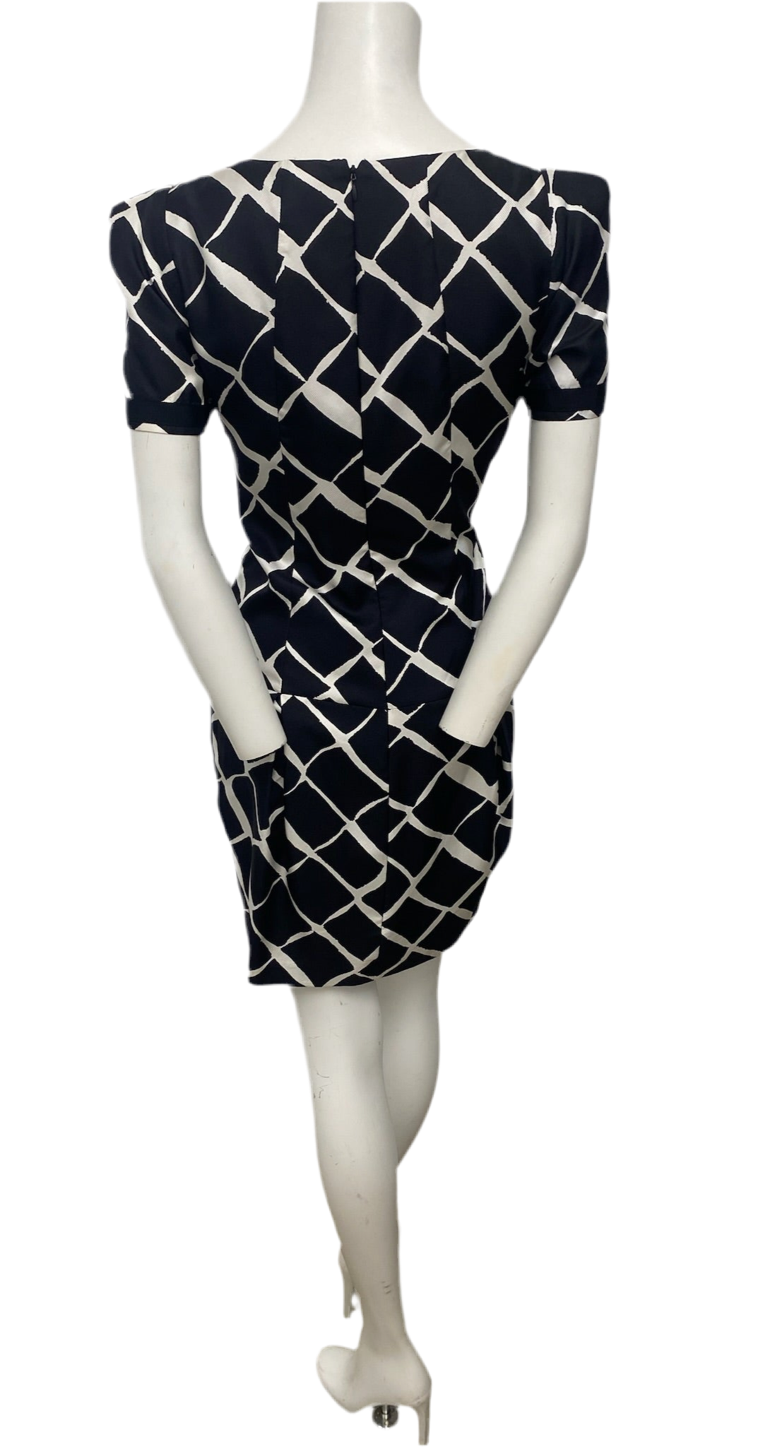 Club Monaco Black & White Print Dress Size 8