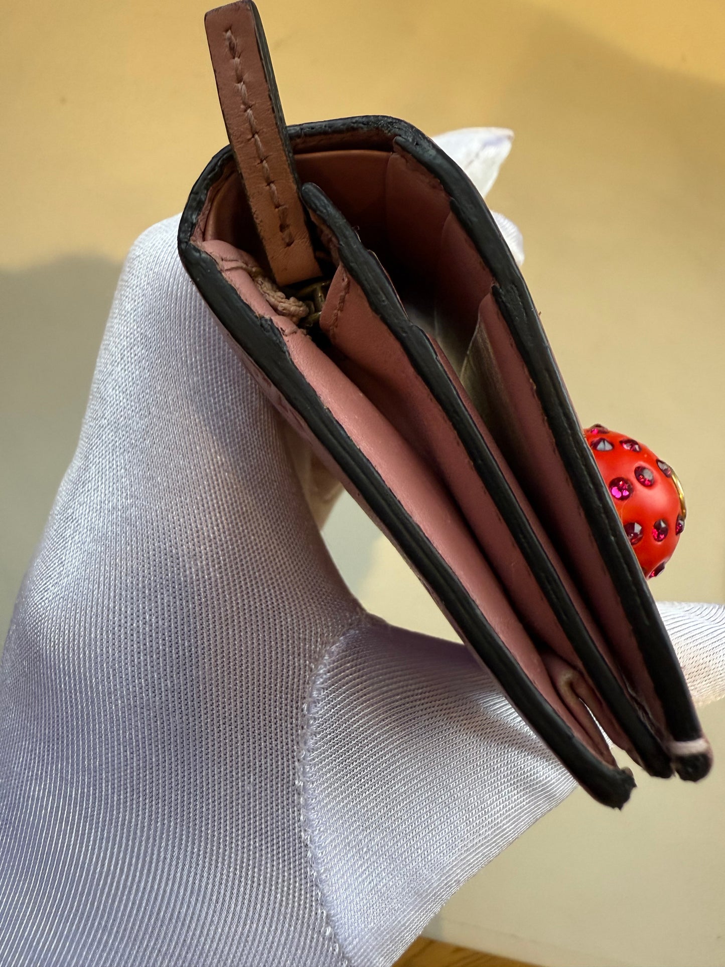 Gucci Embossed Pink Cherry Wallet