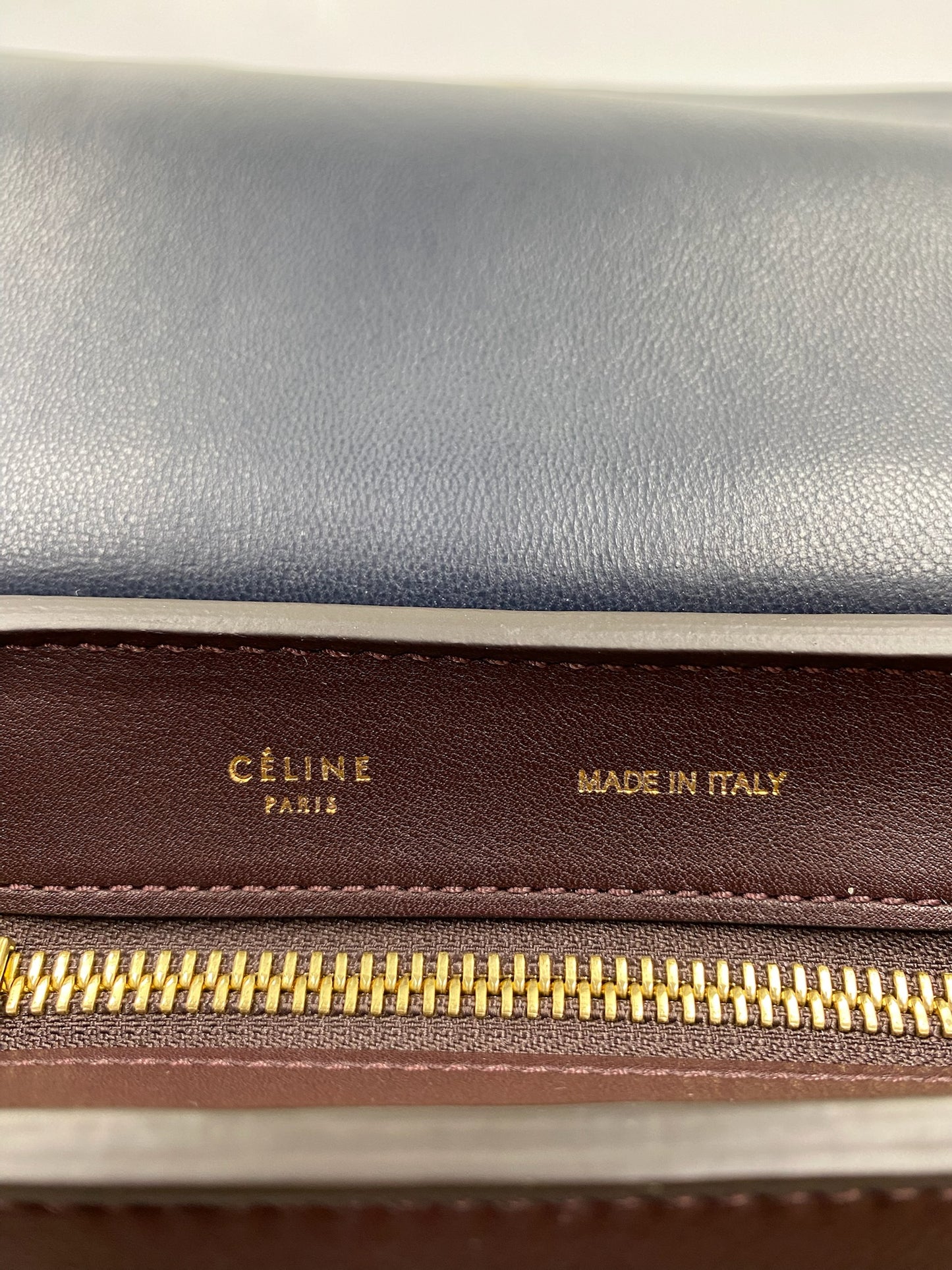 Celine Tri-Color Leather & Suede Medium Trapeze Bag