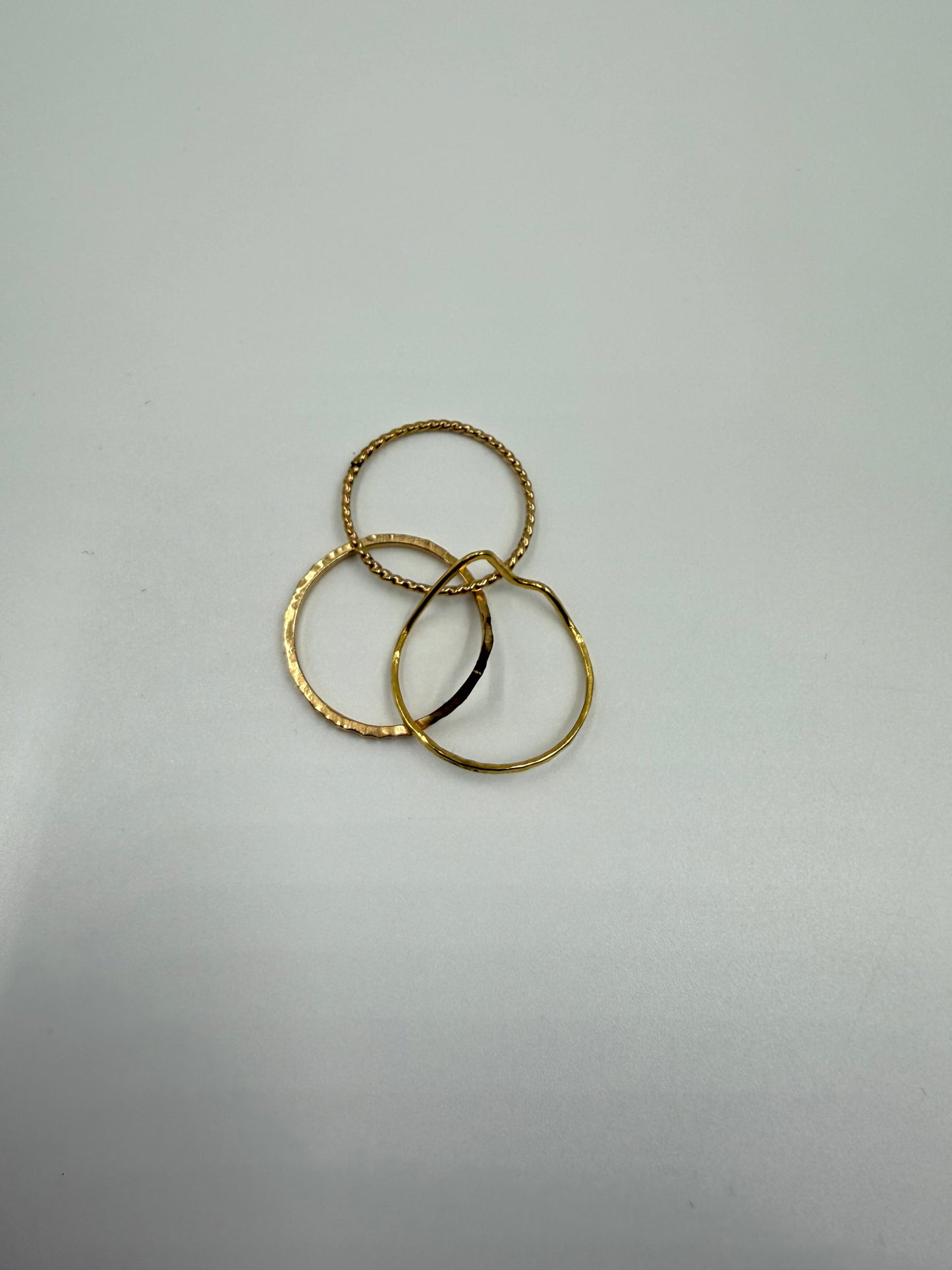 Vintage 1980s Gold Stacking Rings Size 7 ( Set of 3)