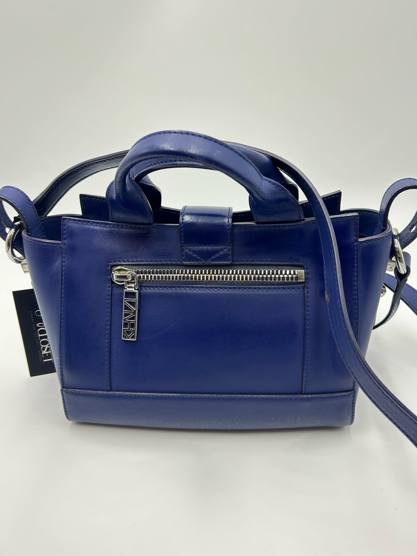 Kenzo Blue Small Leather Tote