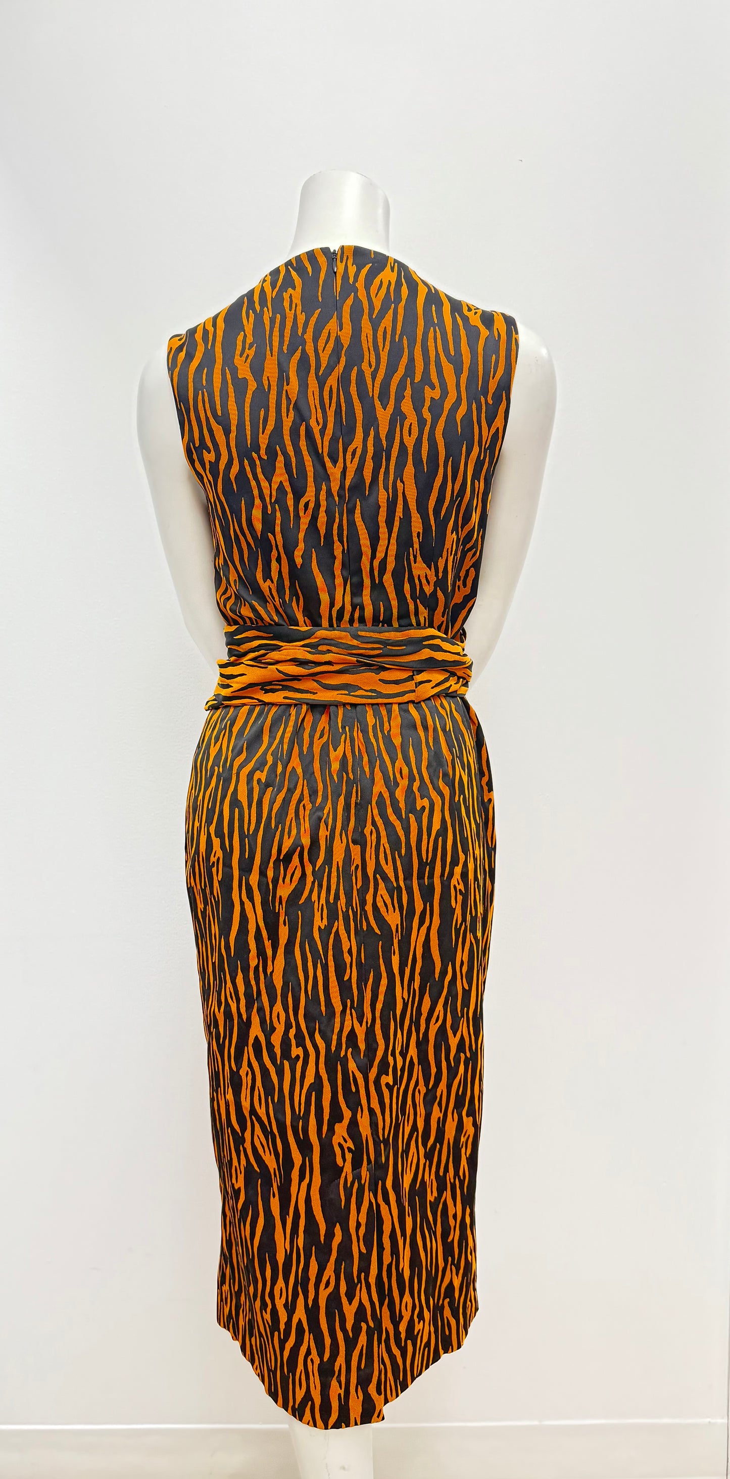 DVF Tiger Print Wrap Around Dress Size S