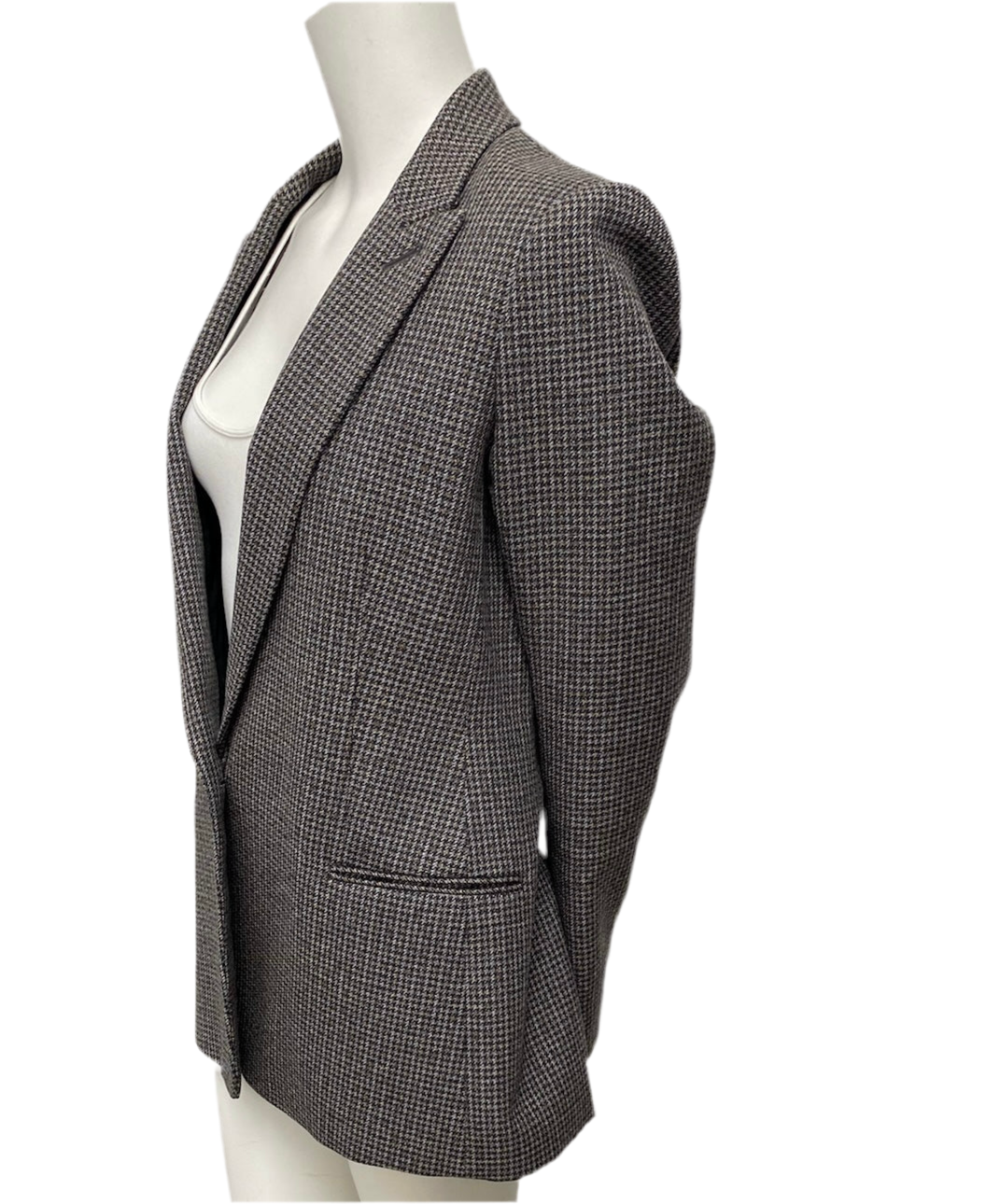 Theory Grey Checkered Wool Blazer Size Fits like M