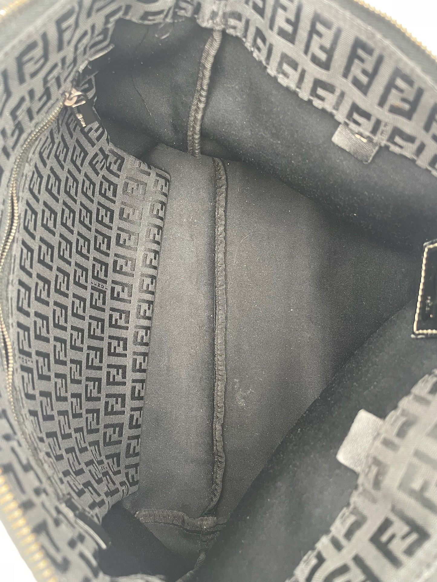 Fendi Black Zucca Monogram Shoulder Tote