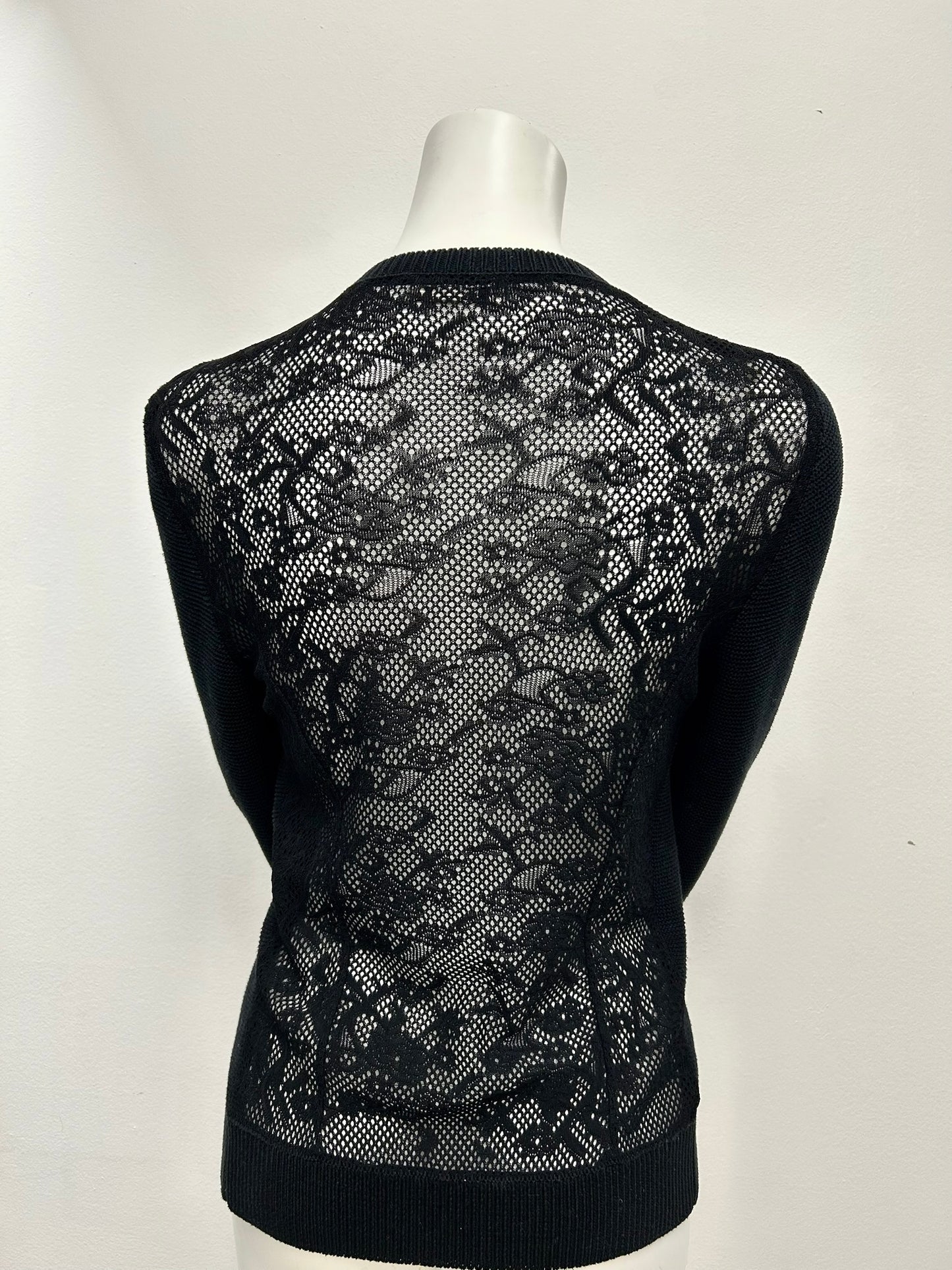 Nina Ricci Black Lace Cardigan Size L
