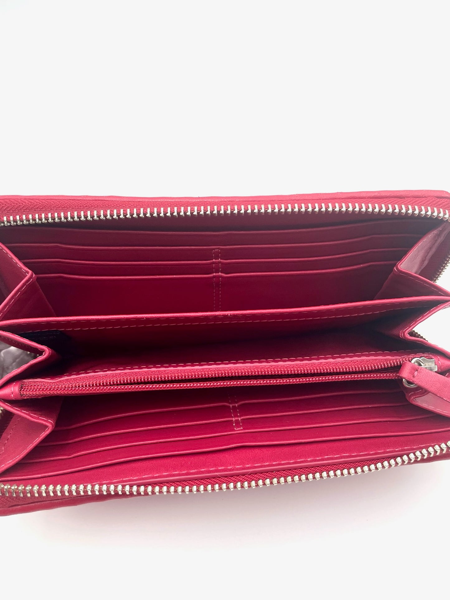 Coach Red Madison Gathered Leather Accordion Wallet